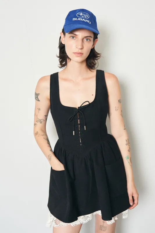 Farm Chores Mini Dress Black made by Fashion Brand Company