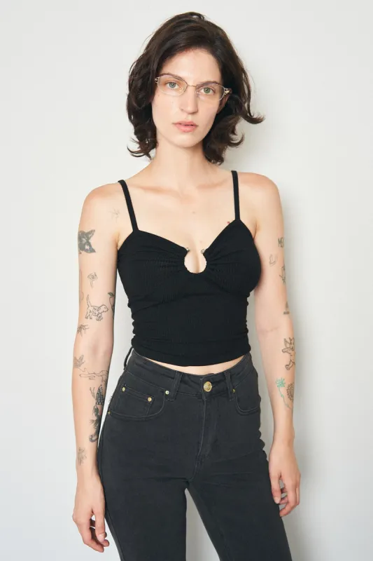Septum Ring Tencel Rib Cami Black sold by Fashion Brand Company