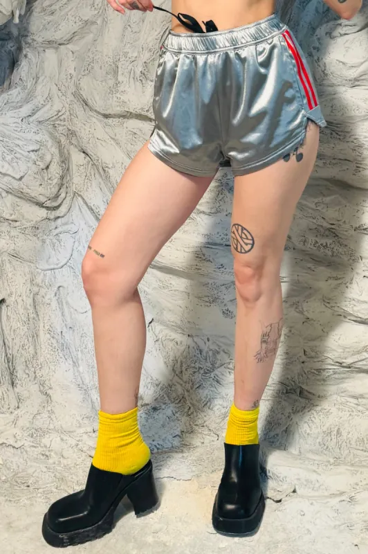 SAMPLE #197 - XS/S Silver Wrestler Shorts made by Fashion Brand Company