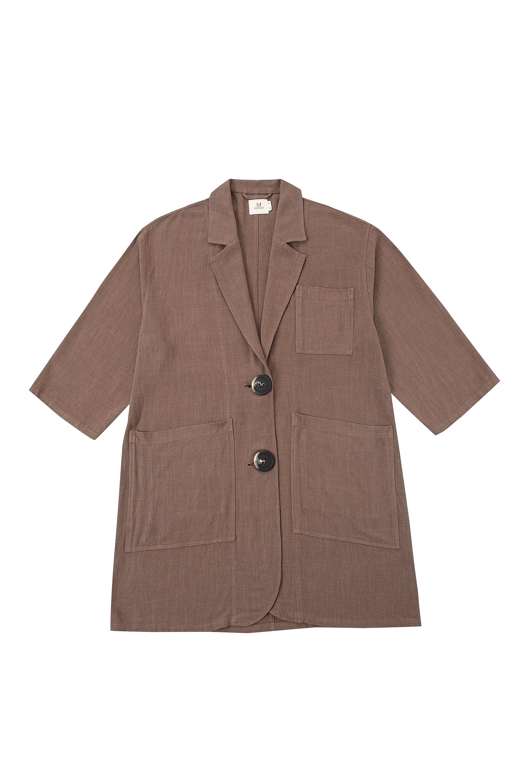 Light Brown Linen Klepto Jacket sold by Fashion Brand Company product image thumbnail 2