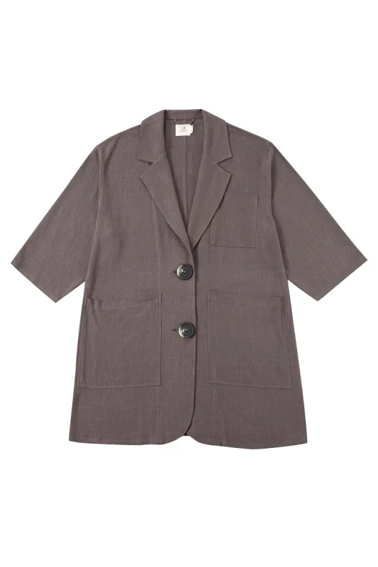 Klepto Jacket Thick Linen Ash Brown sold by Fashion Brand Company