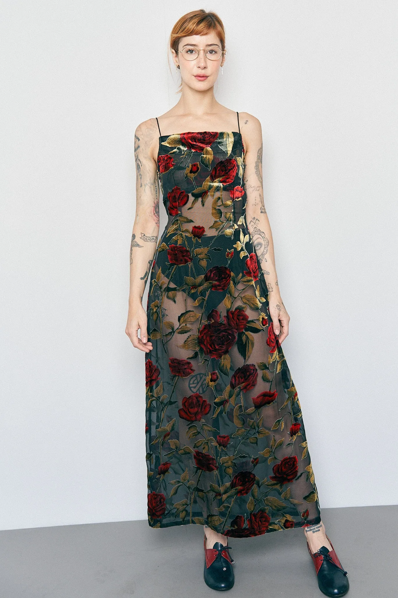 MISTAKE Black Rose Chiffon Burnout Dress sold by Fashion Brand Company product image thumbnail 2