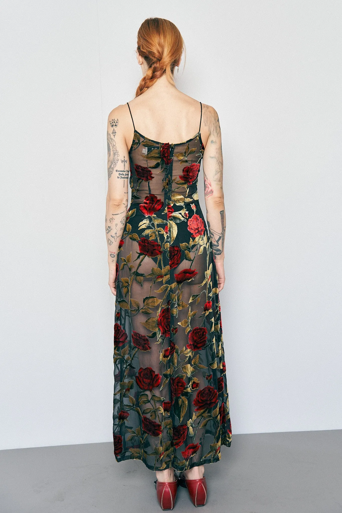 MISTAKE Black Rose Chiffon Burnout Dress sold by Fashion Brand Company product image thumbnail 4
