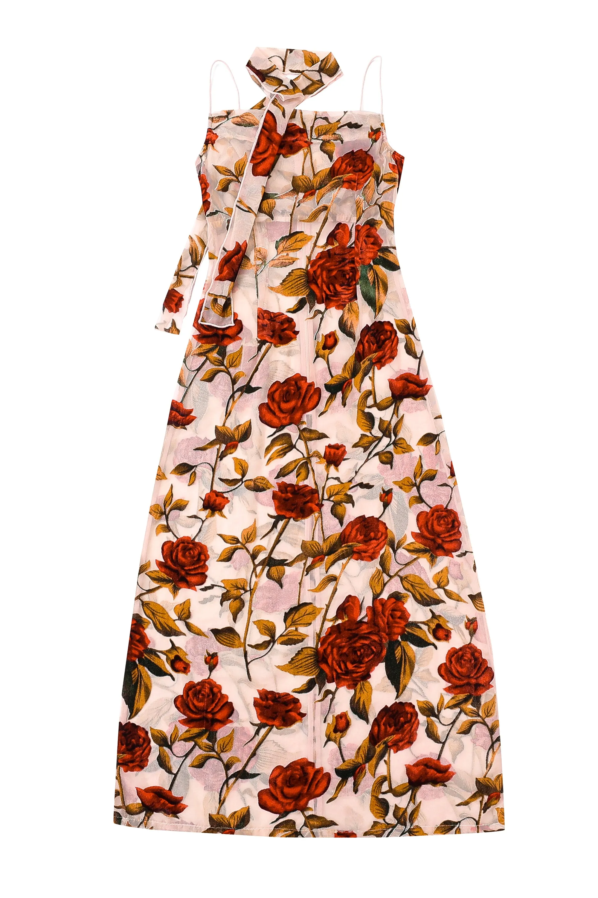 Nude Rose Chiffon Burnout Dress MISTAKE sold by Fashion Brand Company product image thumbnail 3