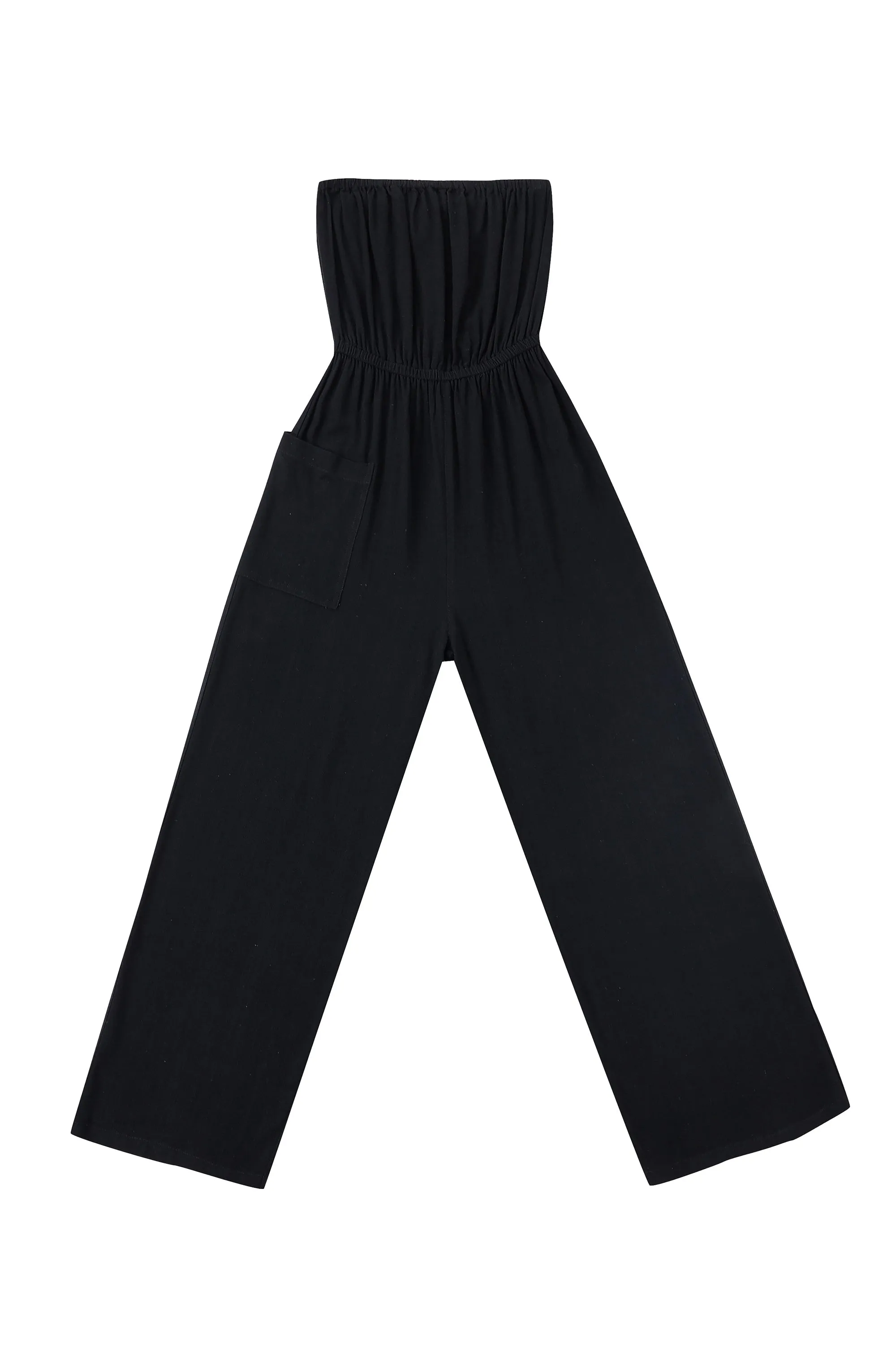 Black Linen Strapless Jumpsuit sold by Fashion Brand Company product image thumbnail 4