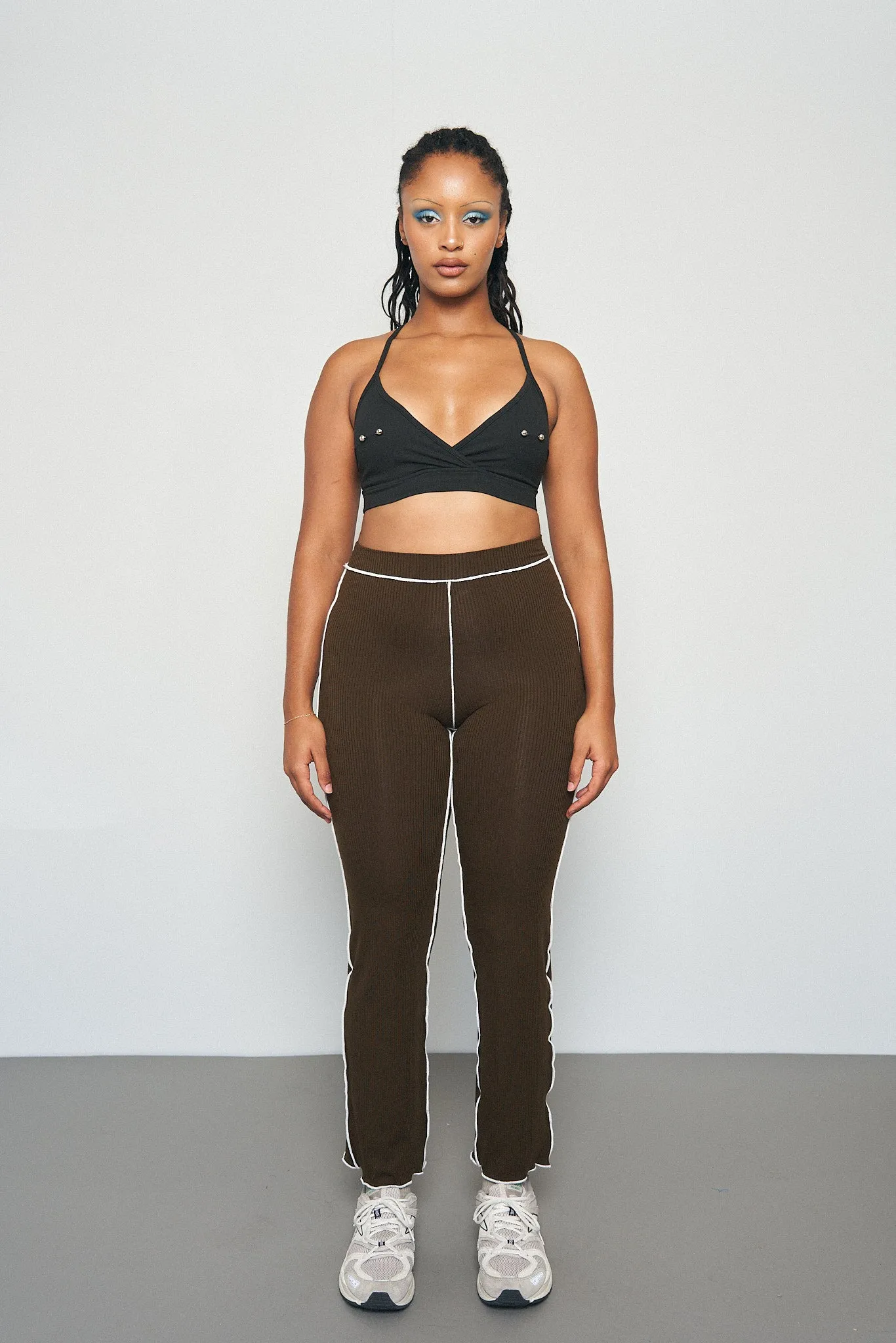 1 left - Nipple Piercing Black Crossback Yoga/Swim Bra sold by Fashion Brand Company product image thumbnail 2