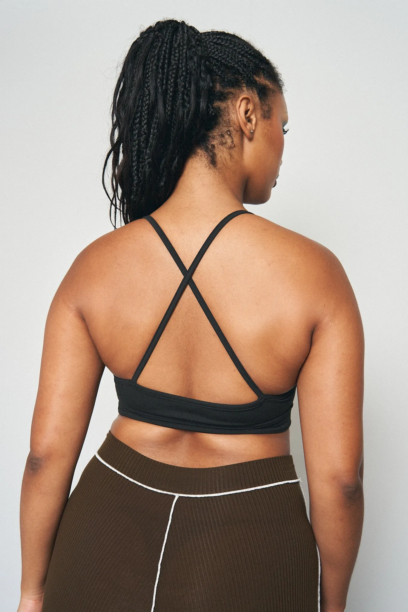 1 left - Nipple Piercing Black Crossback Yoga/Swim Bra sold by Fashion Brand Company product image thumbnail 5