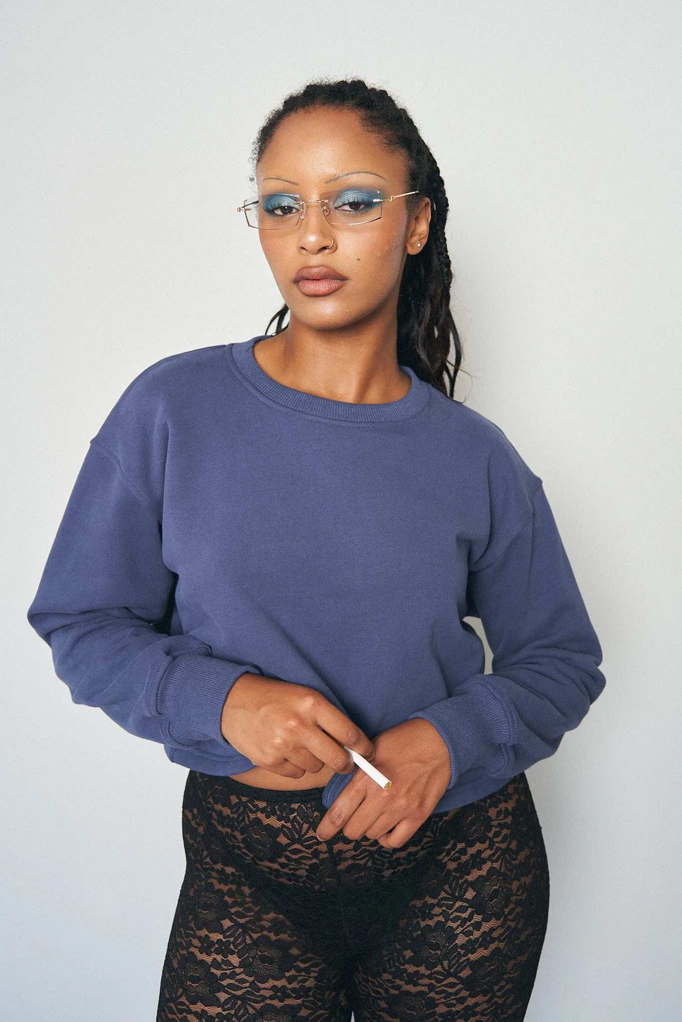 Military Crew Crop Sweatshirt Navy sold by Fashion Brand Company product image thumbnail 2