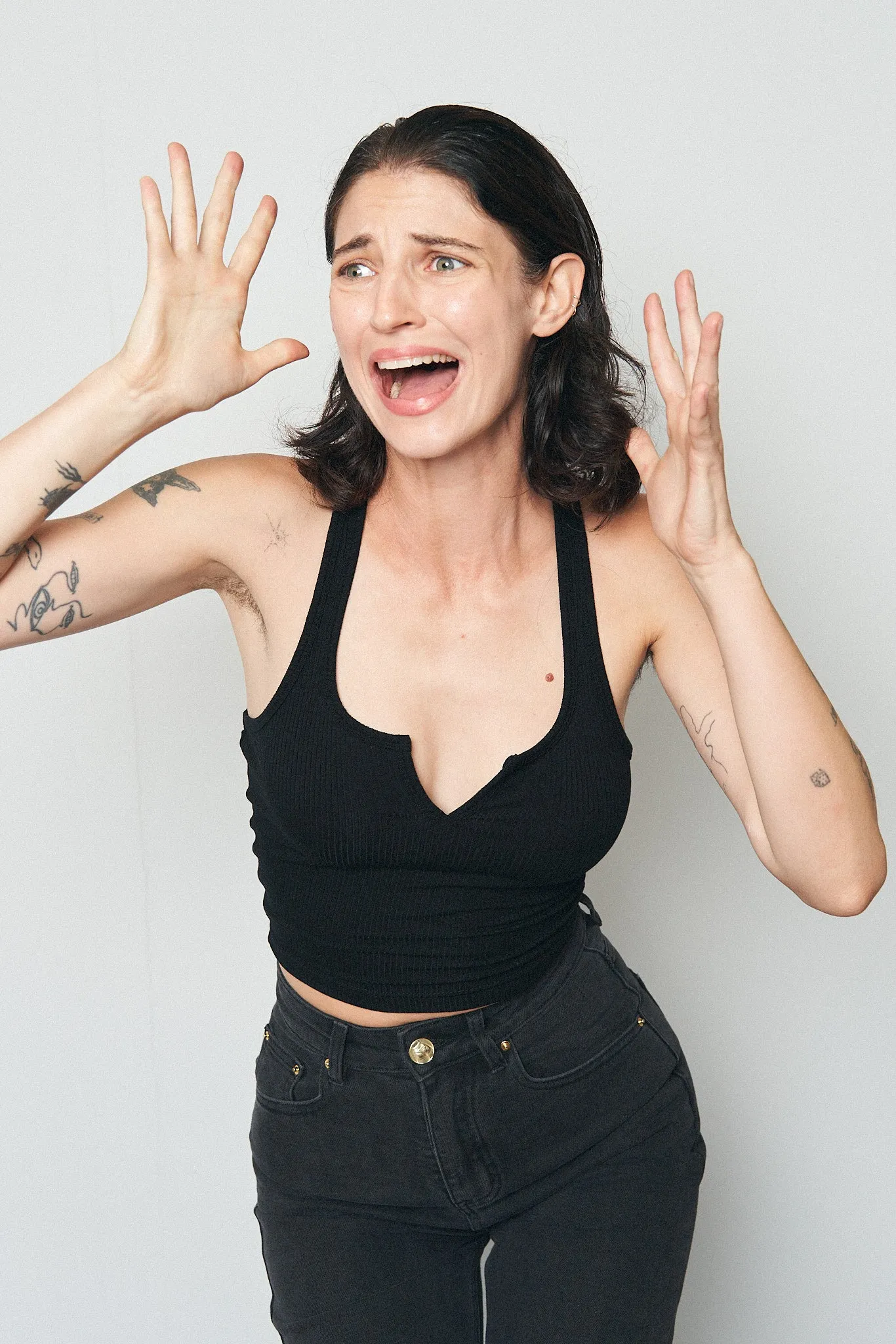 Split Racerback Tencel Rib Tank Black sold by Fashion Brand Company product image thumbnail 3