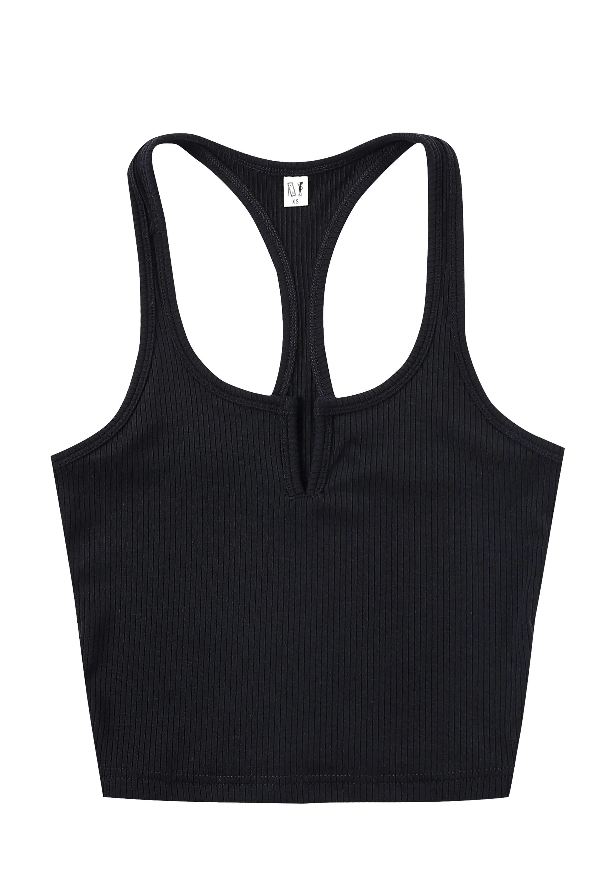 Split Racerback Tencel Rib Tank Black sold by Fashion Brand Company product image thumbnail 5