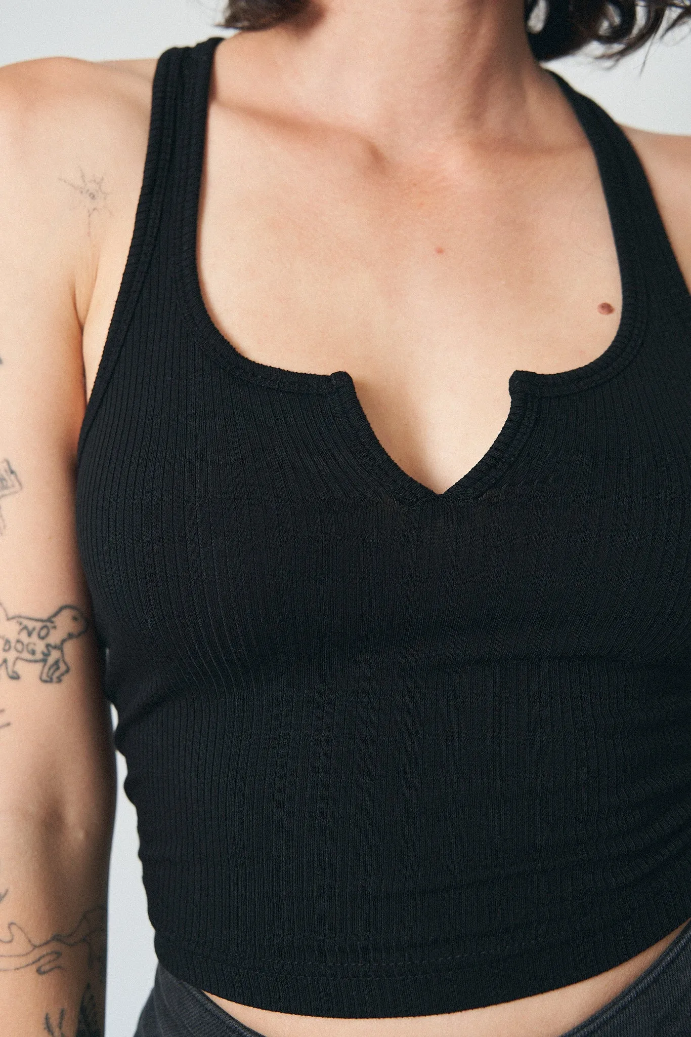 Split Racerback Tencel Rib Tank Black sold by Fashion Brand Company