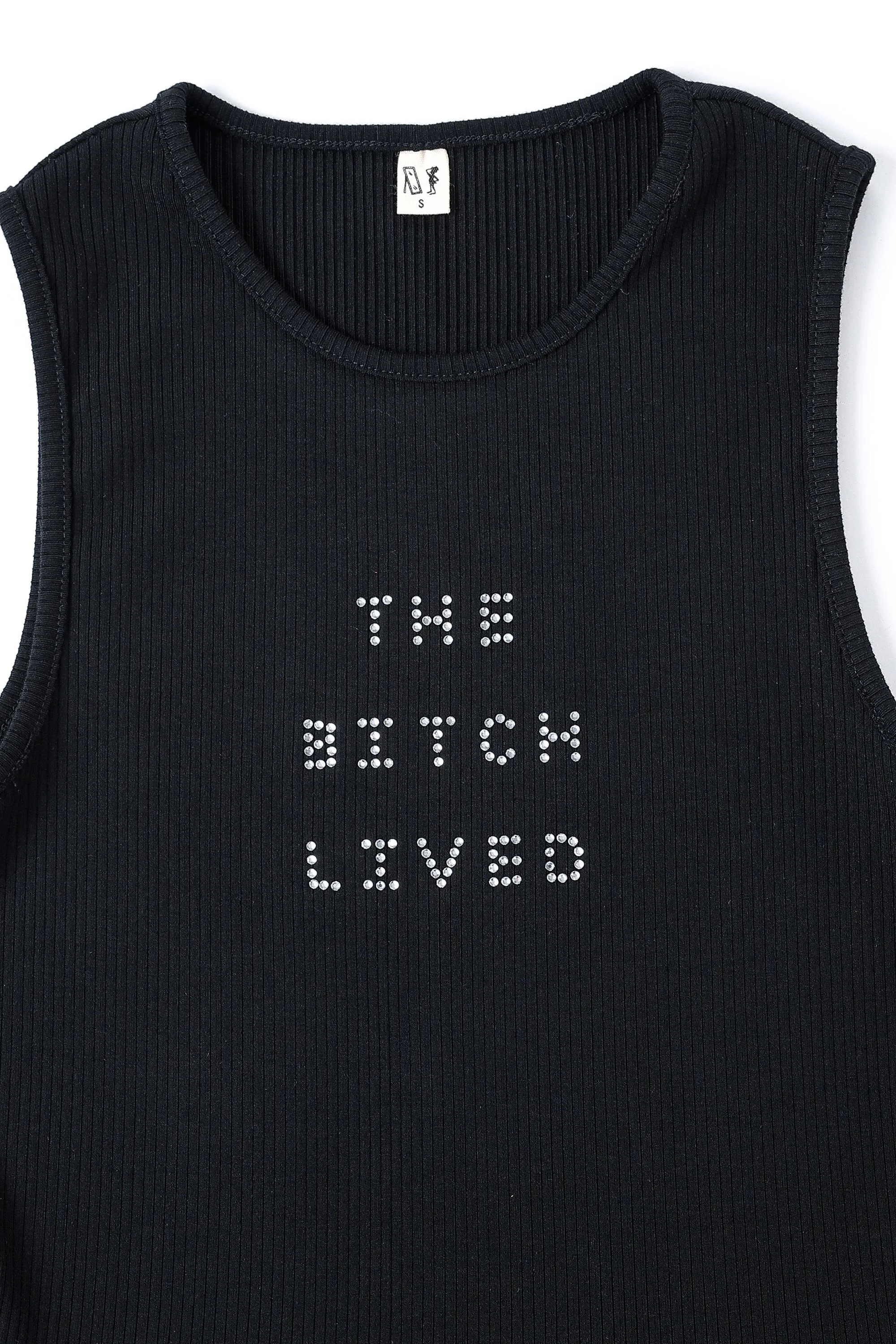THE BITCH LIVED Tencel Rib Crop Tank sold by Fashion Brand Company product image thumbnail 3