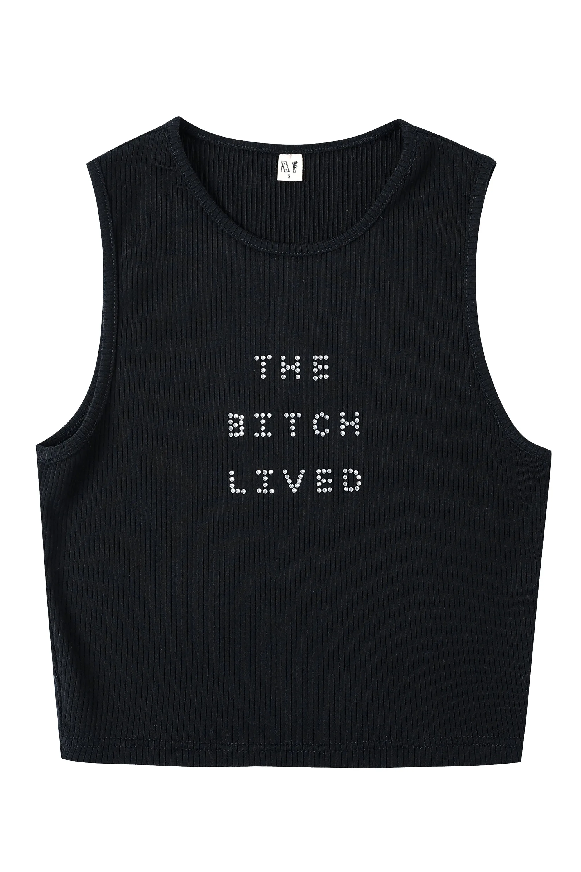 THE BITCH LIVED Tencel Rib Crop Tank sold by Fashion Brand Company