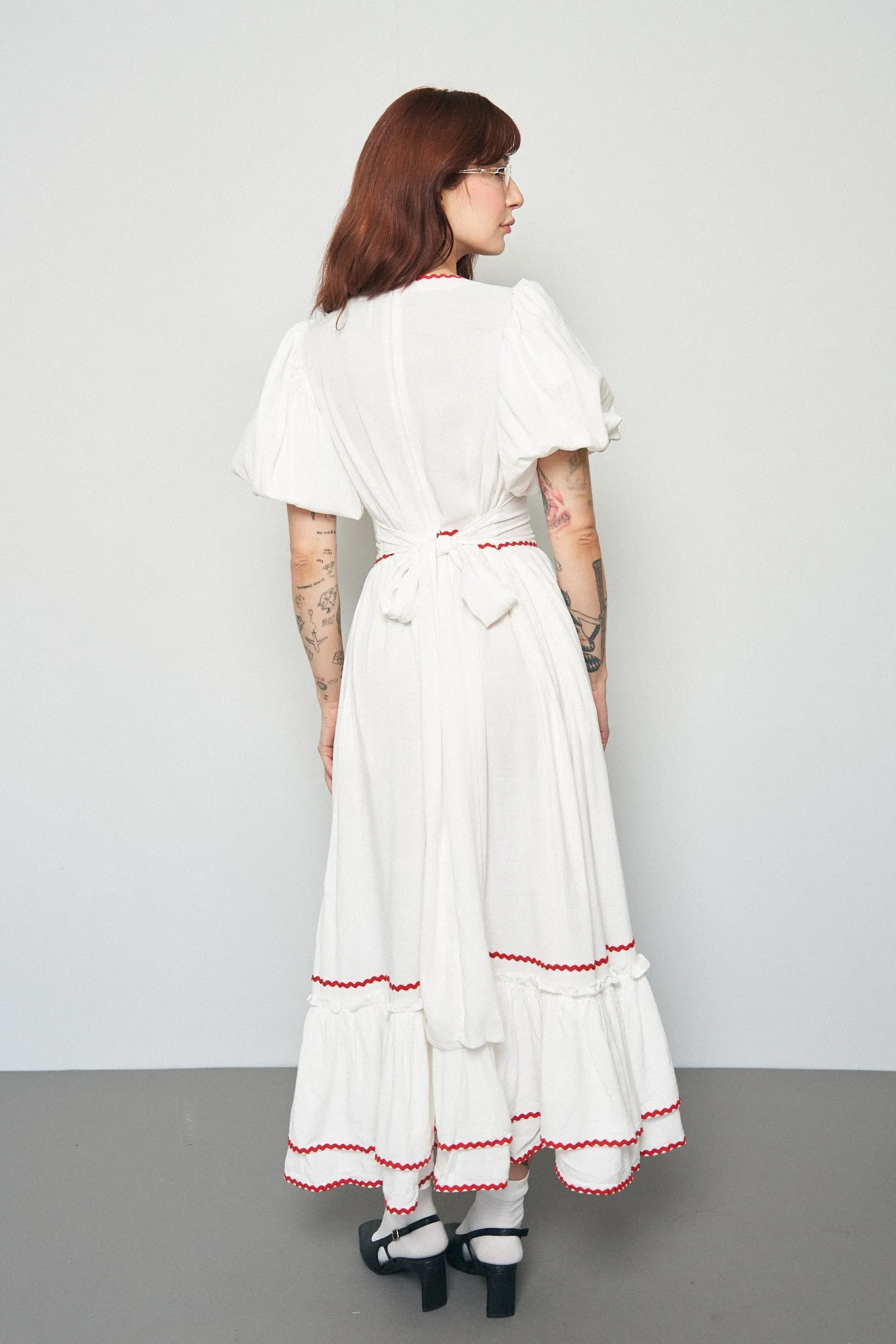 5 left - Ric Rac Folk Dress Soft Linen White sold by Fashion Brand Company product image thumbnail 2
