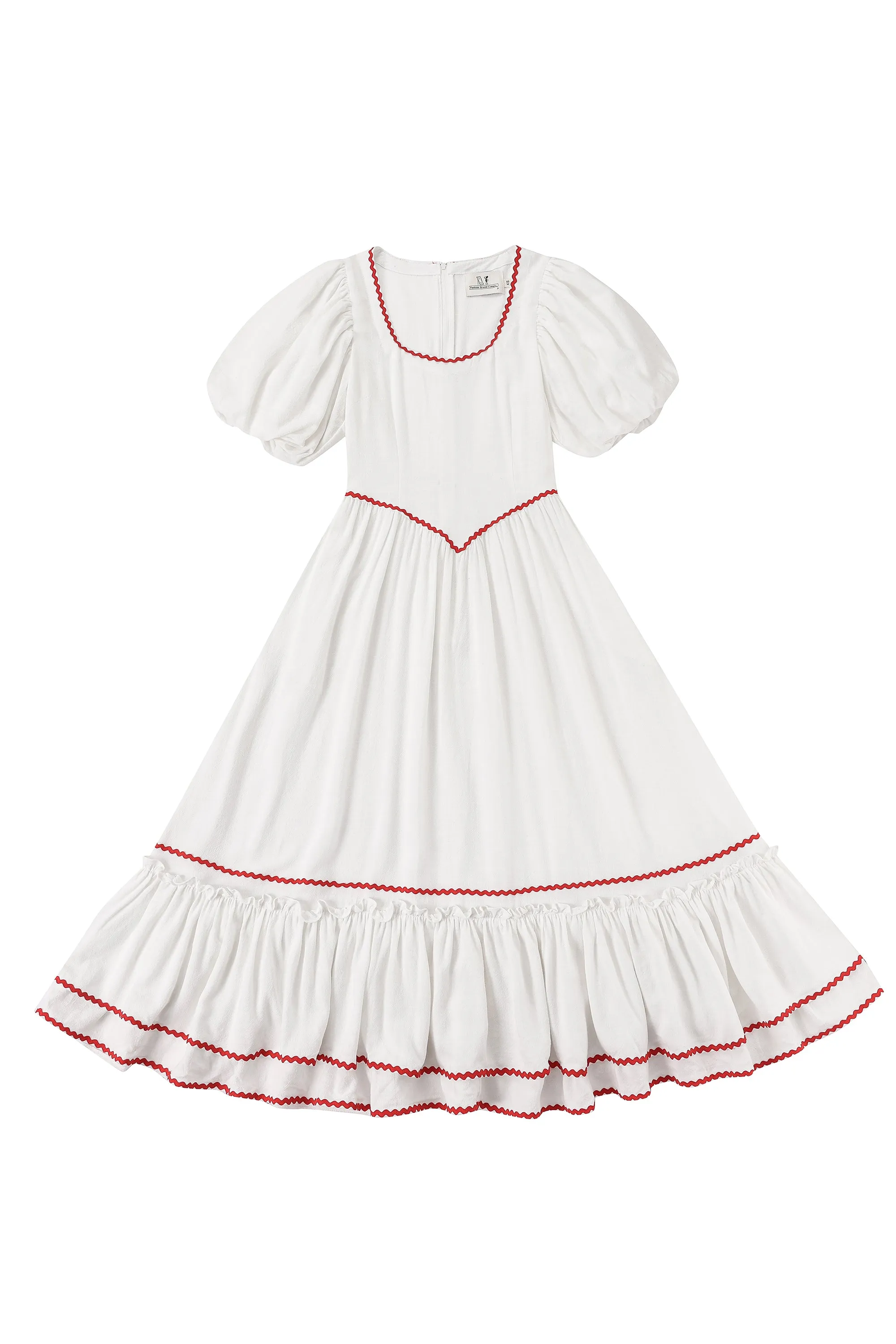 5 left - Ric Rac Folk Dress Soft Linen White sold by Fashion Brand Company product image thumbnail 3