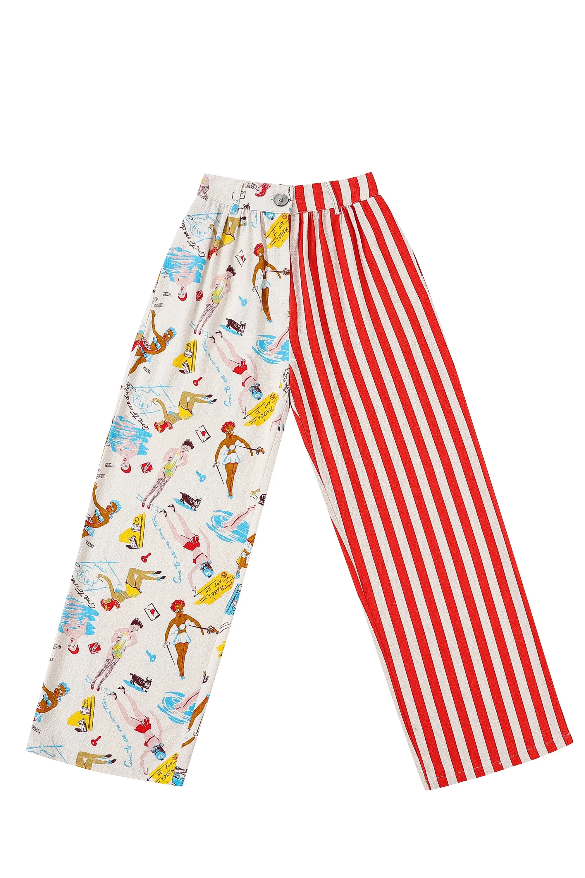 MYSTERY Scrap Linen Straight Leg Trousers sold by Fashion Brand Company product image thumbnail 3