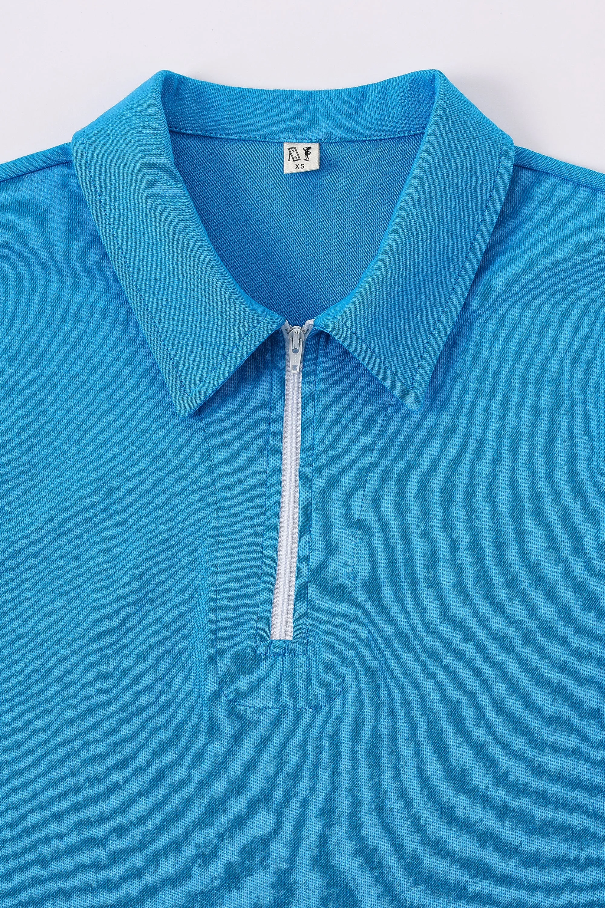 1 left - Sporty Euro Blue Zip Tommy Polo Shirt sold by Fashion Brand Company product image thumbnail 3