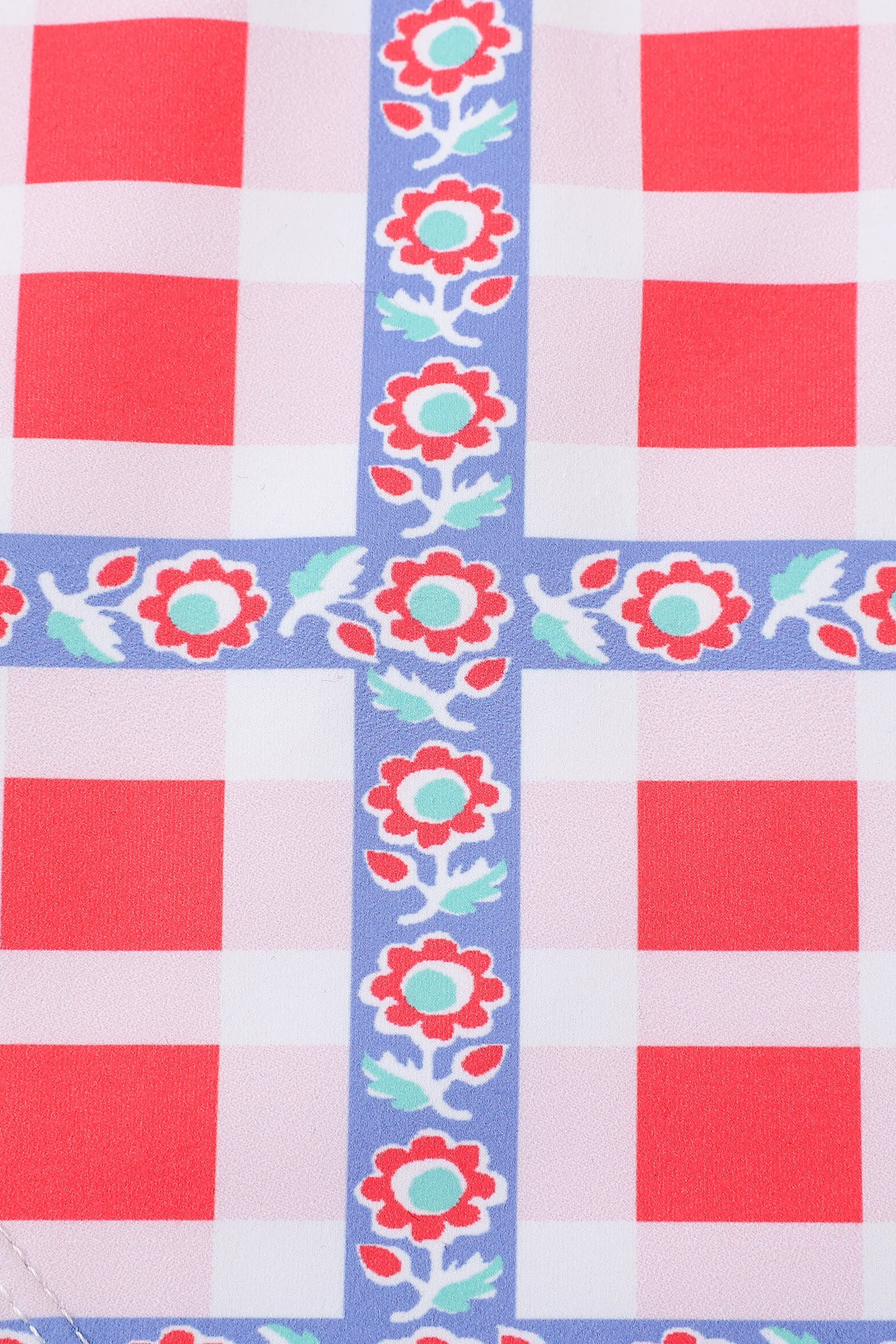 Gingham Ribbon Plaid High Waist Bikini Bottom sold by Fashion Brand Company product image thumbnail 4