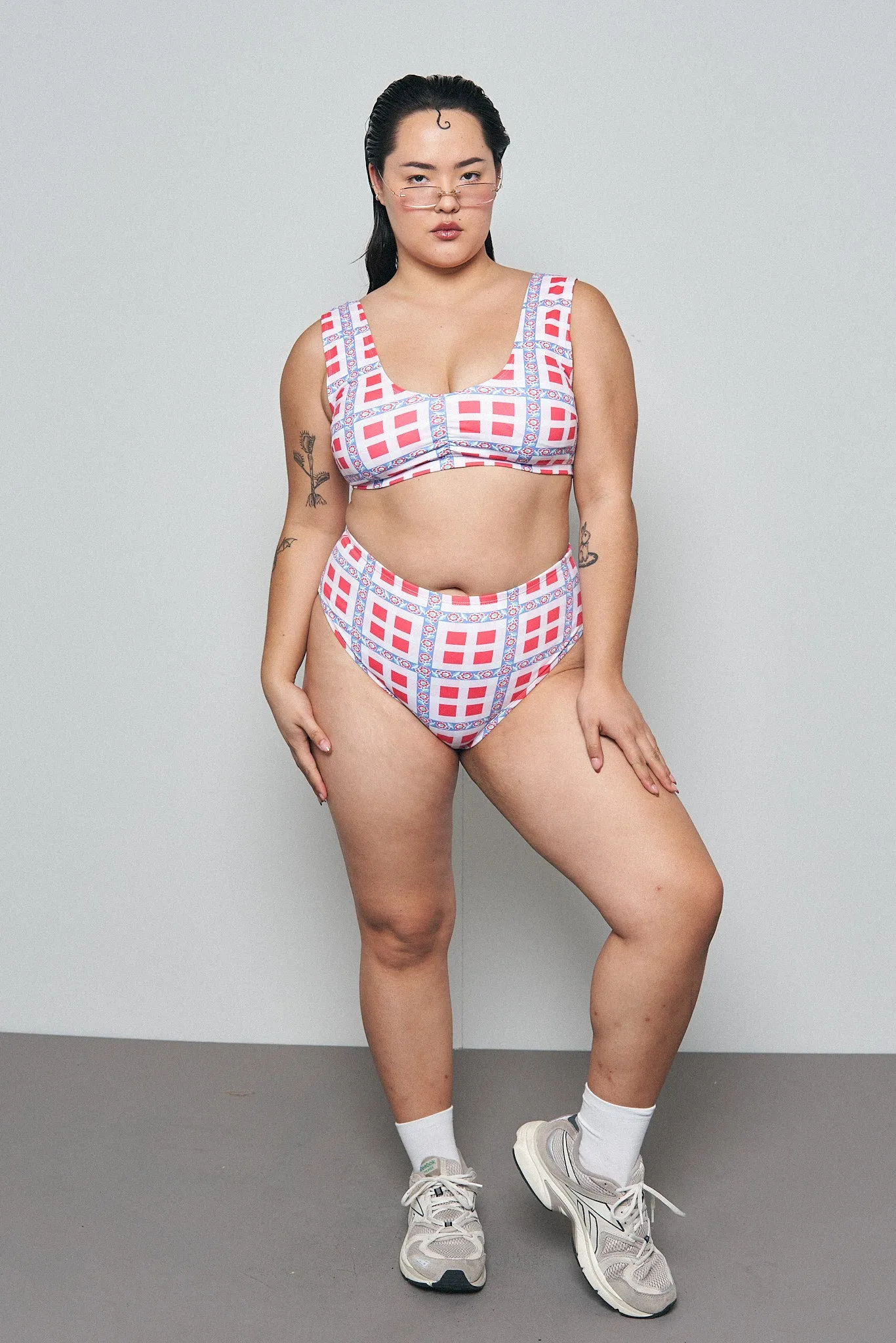 Gingham Ribbon Plaid High Waist Bikini Bottom sold by Fashion Brand Company product image thumbnail 5