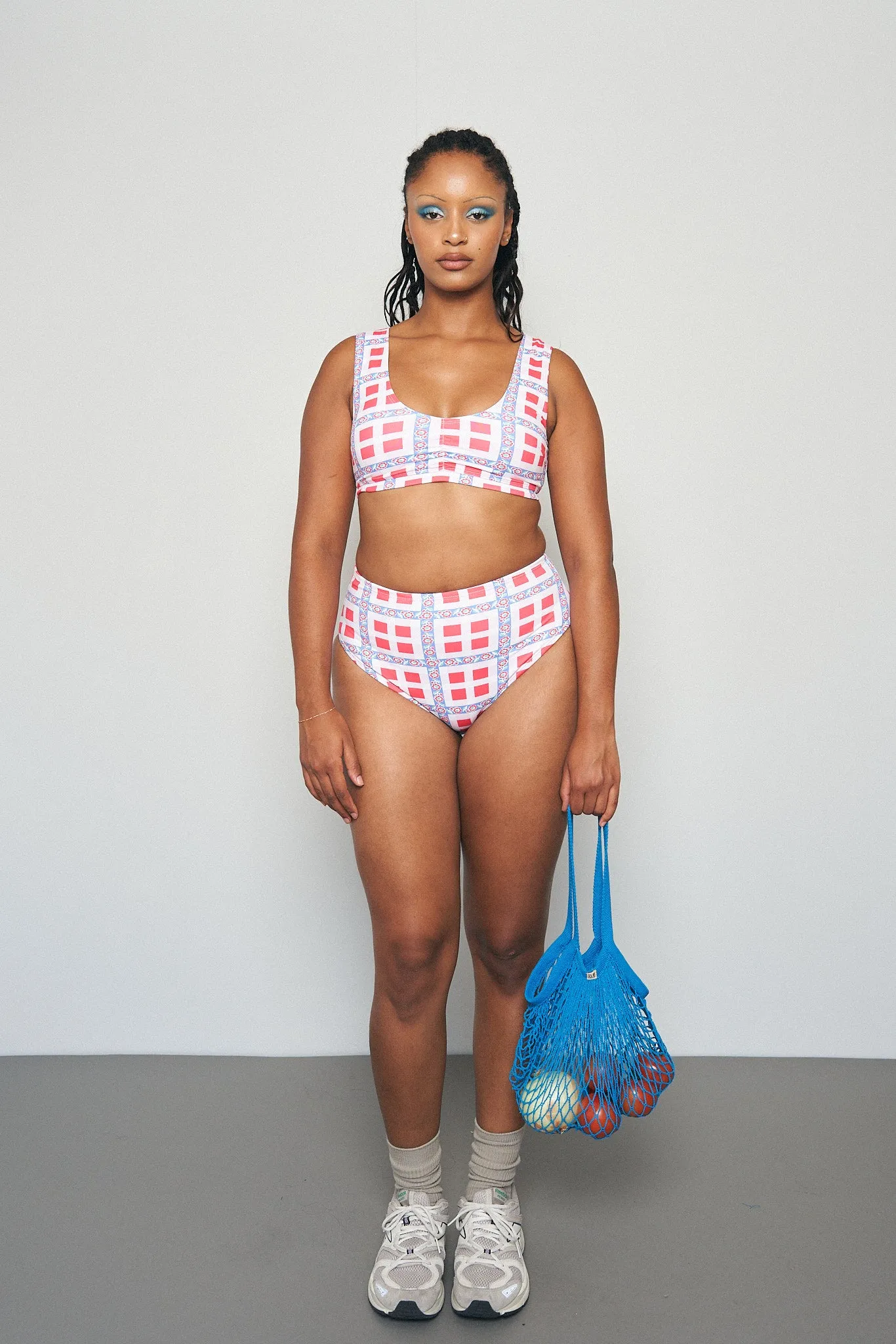 Gingham Ribbon Plaid High Waist Bikini Bottom sold by Fashion Brand Company product image thumbnail 3