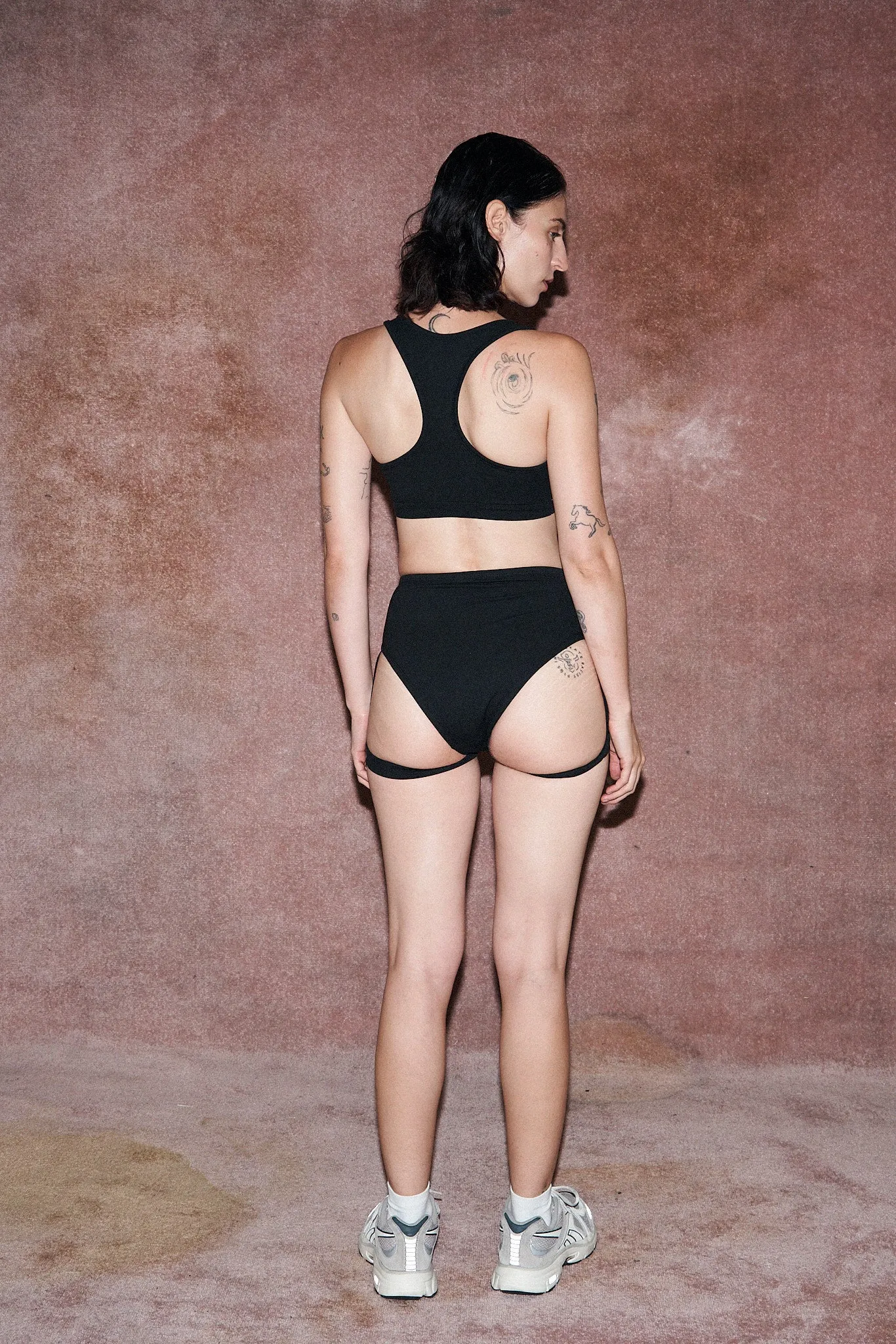 Black High Waist Garter Bikini Bottom sold by Fashion Brand Company product image thumbnail 3