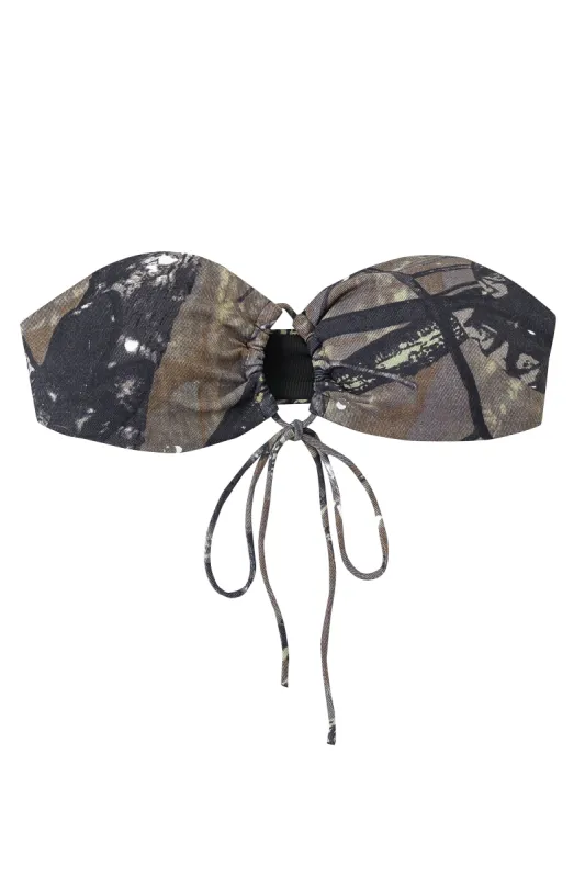5 left - Forest Camo Loop Tie Yoga/Swim Bra sold by Fashion Brand Company