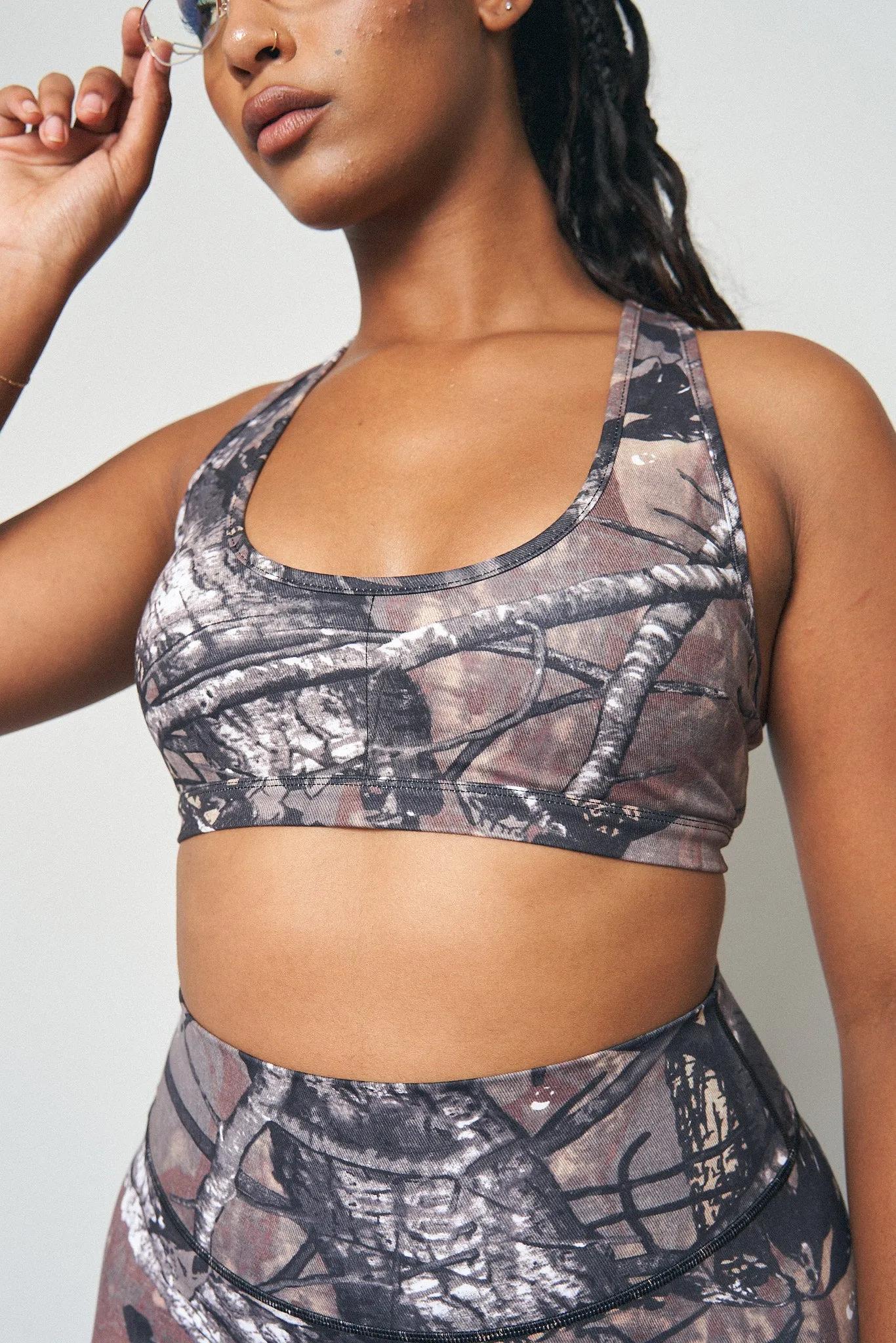 2 left - Forest Camo Yoga/Swim Racerback Bra sold by Fashion Brand Company product image thumbnail 3