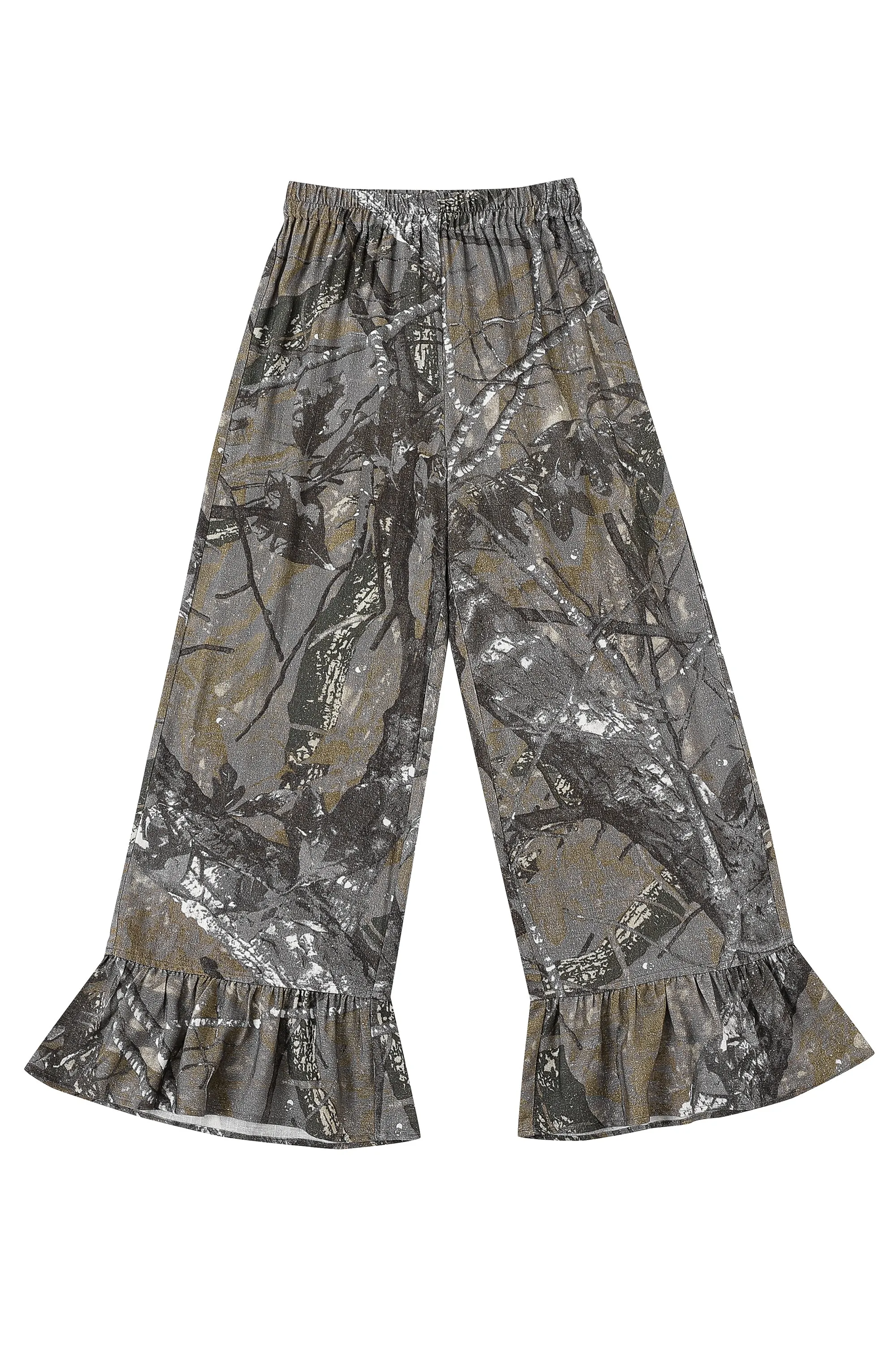 1 left - Ruffle Pantaloons Soft Linen Forest Camo sold by Fashion Brand Company product image thumbnail 3