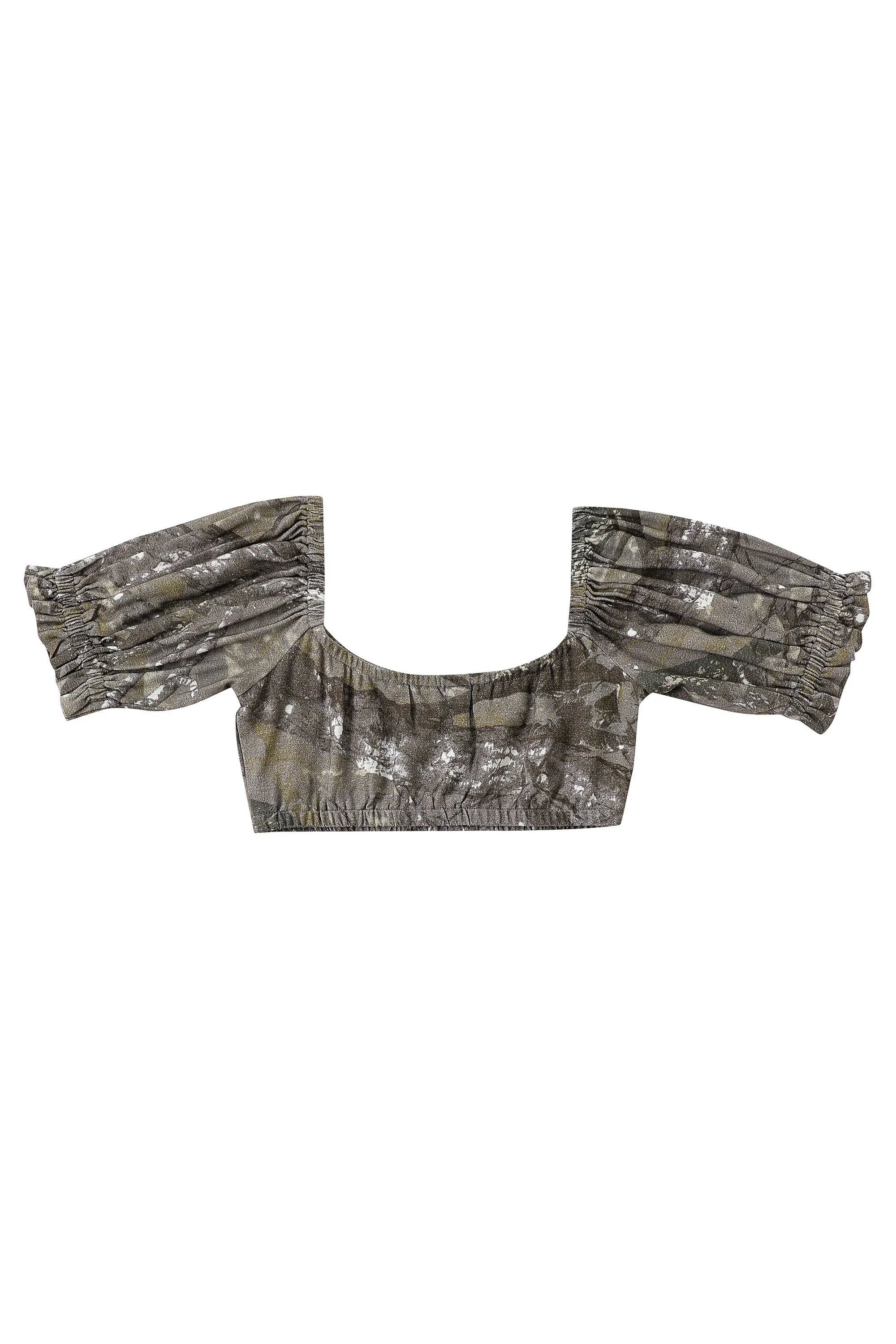 1 left - Wench Crop Top Soft Linen Forest Camo sold by Fashion Brand Company