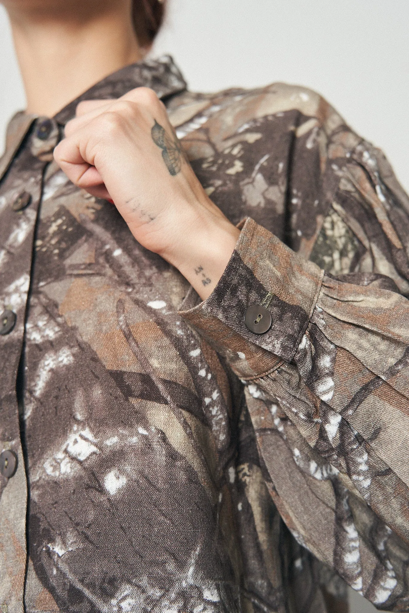 2 left - Long Sleeve Soft Linen Fantasy Blouse Forest Camo sold by Fashion Brand Company product image thumbnail 3
