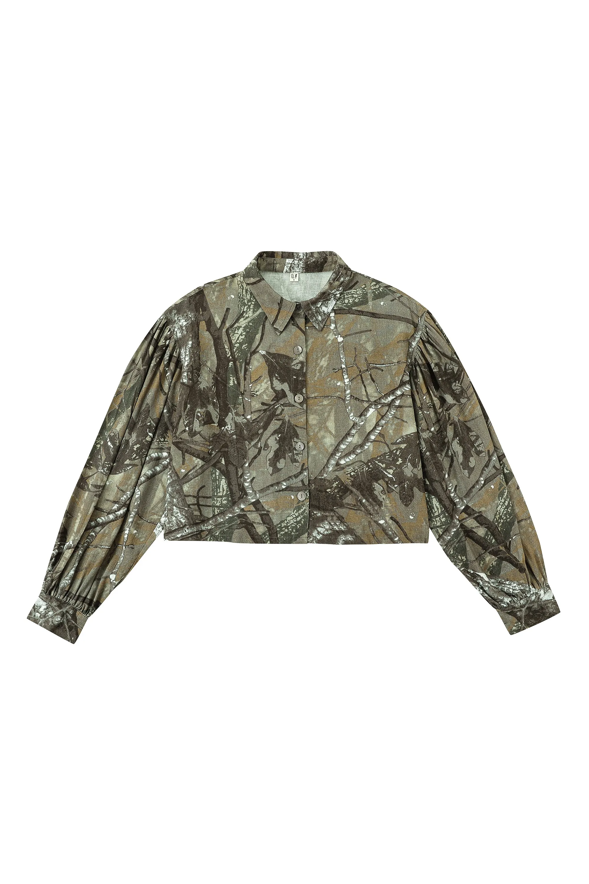 2 left - Long Sleeve Soft Linen Fantasy Blouse Forest Camo sold by Fashion Brand Company product image thumbnail 2