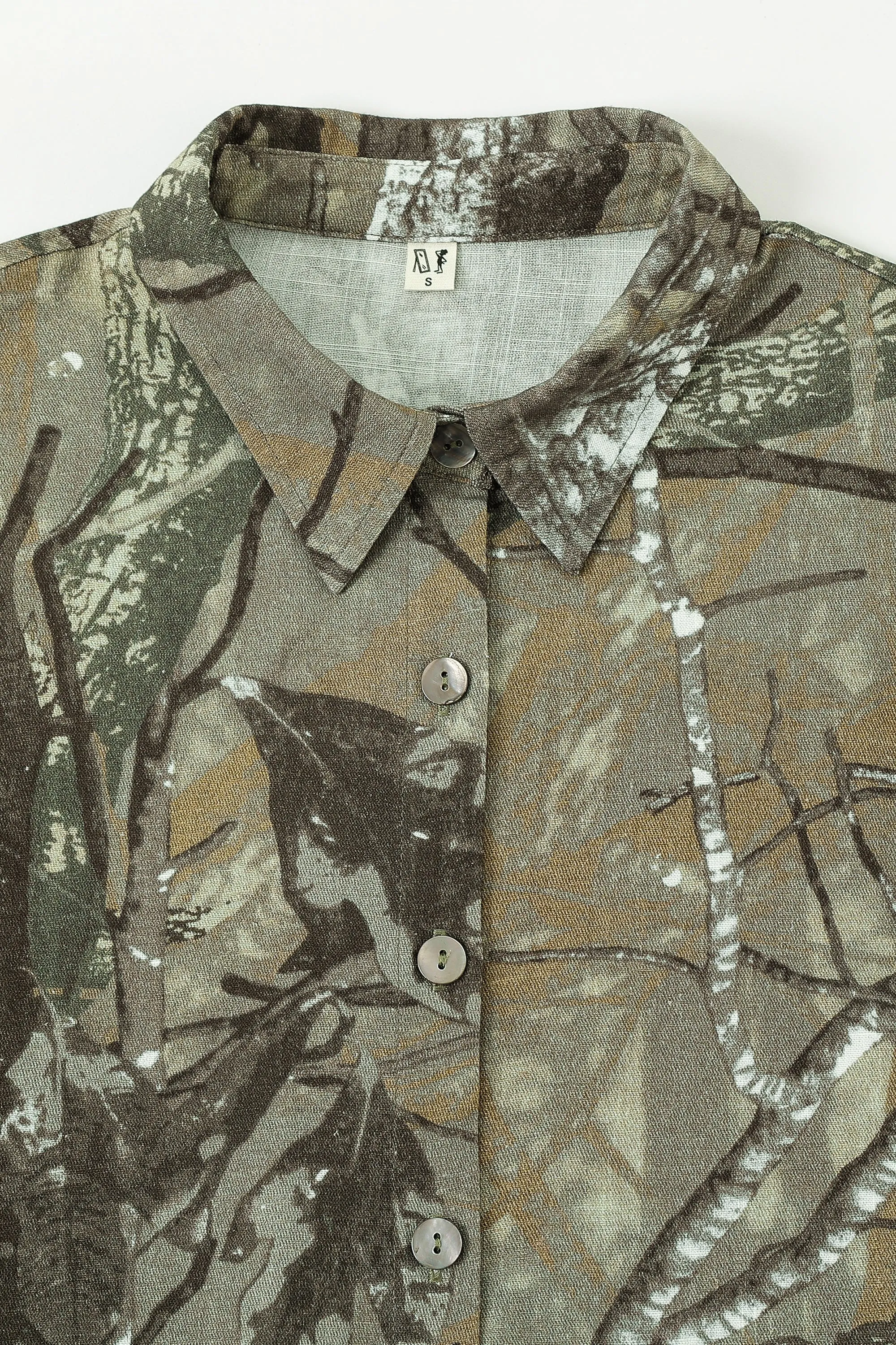 2 left - Long Sleeve Soft Linen Fantasy Blouse Forest Camo sold by Fashion Brand Company product image thumbnail 4