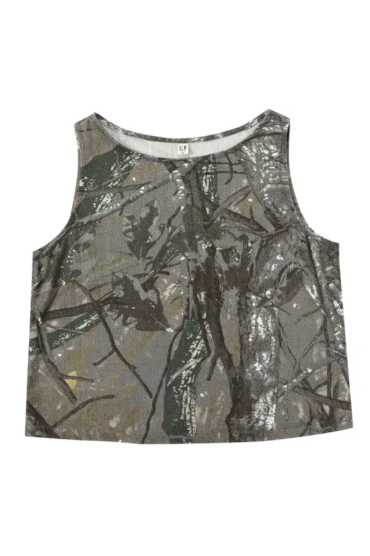 2 left - Shift Tank Soft Linen Forest Camo sold by Fashion Brand Company