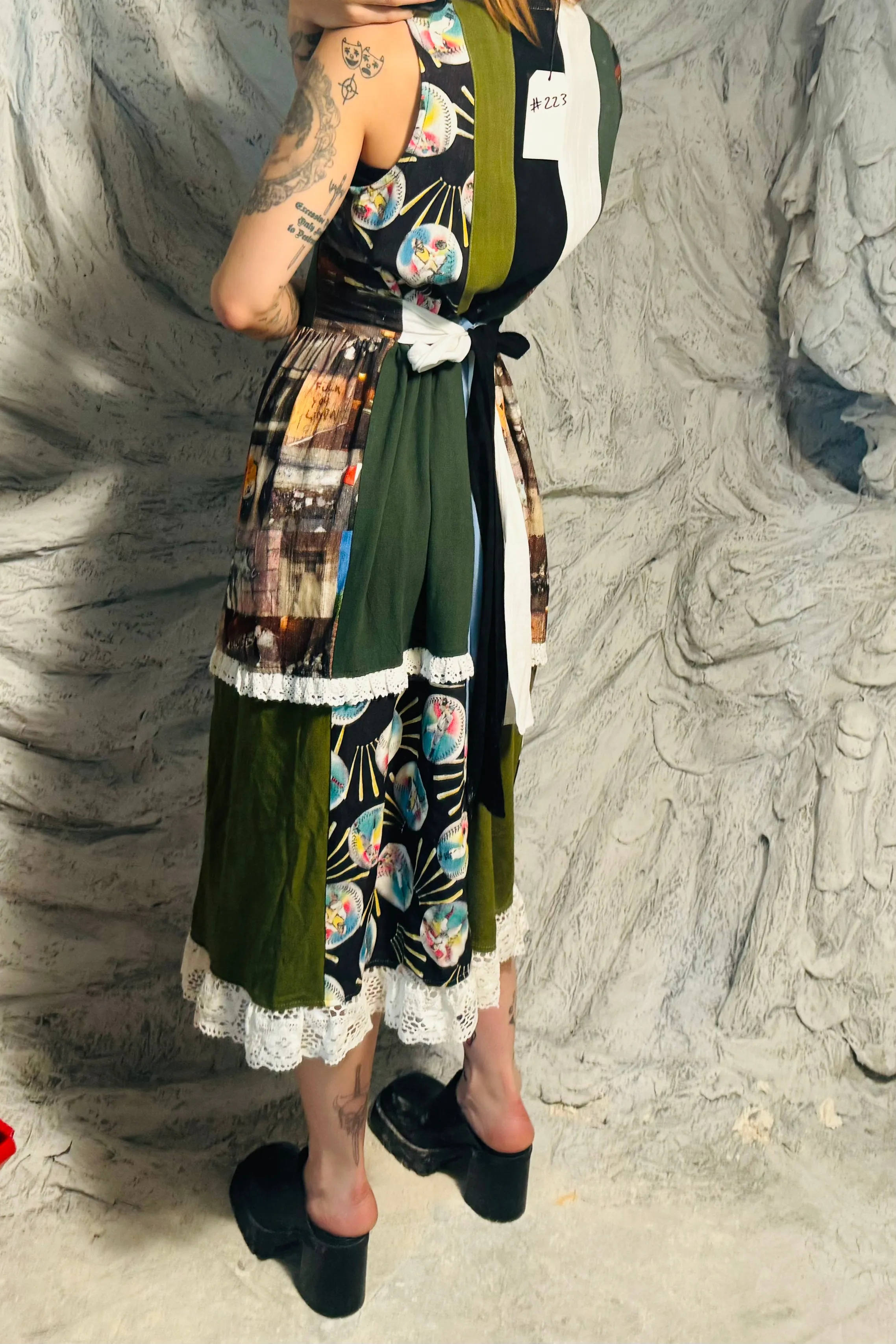 SAMPLE #223 - S Patchwork Linen Maxi Dress sold by Fashion Brand Company product image thumbnail 2