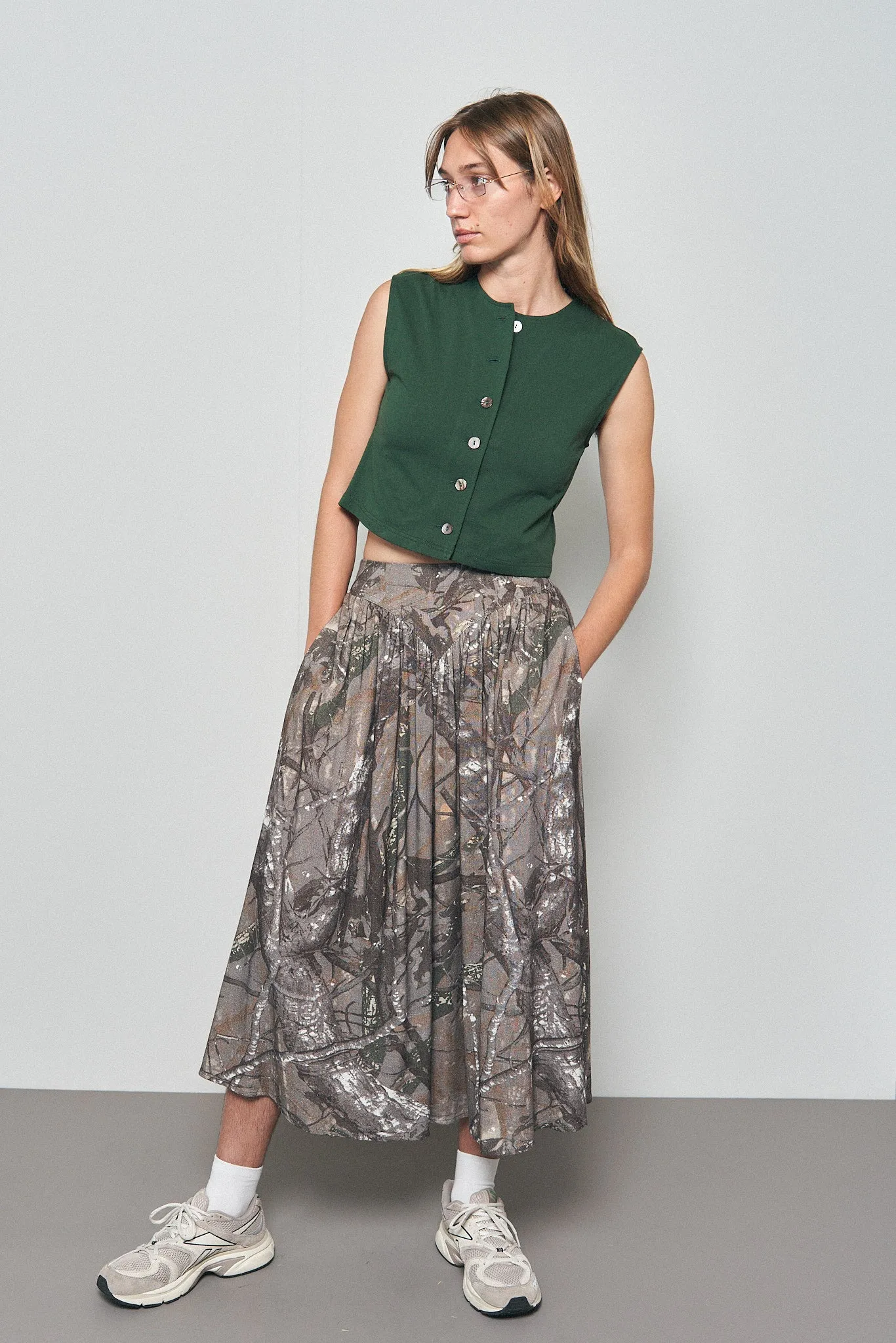 Park Skirt Soft Linen Forest Camo sold by Fashion Brand Company product image thumbnail 5
