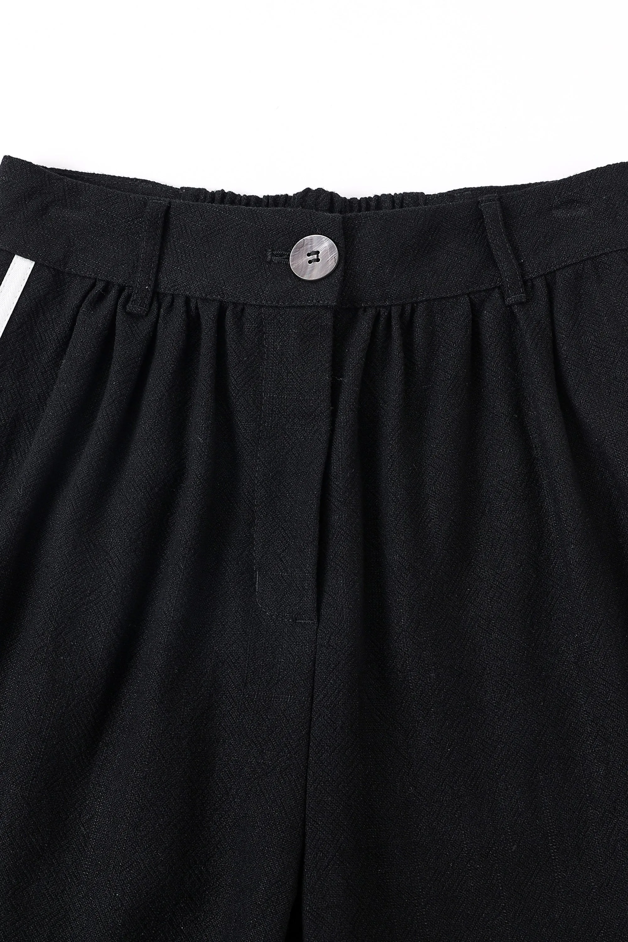 Straight Leg Trousers Thick Linen Sporty Black sold by Fashion Brand Company product image thumbnail 3