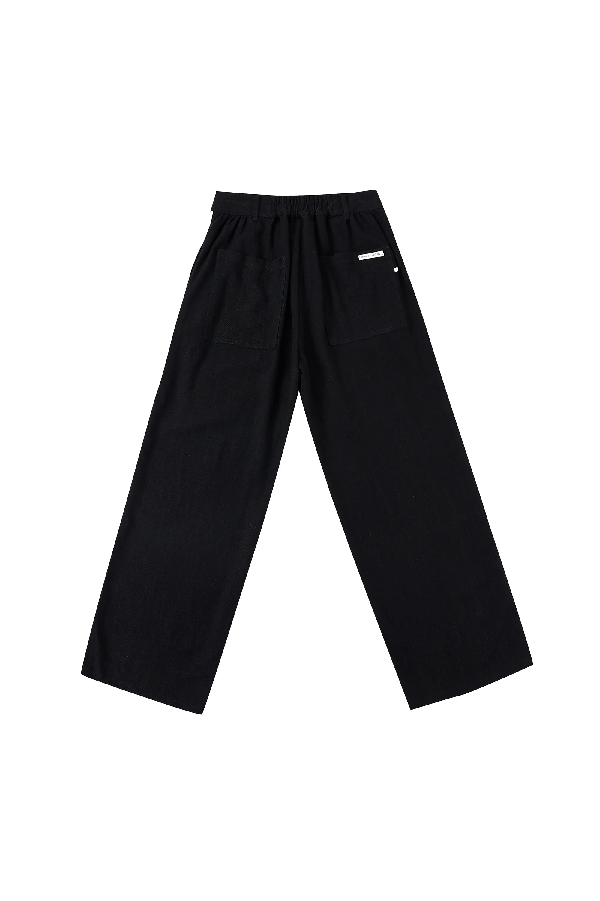 Straight Leg Trousers Thick Linen Sporty Black sold by Fashion Brand Company product image thumbnail 5