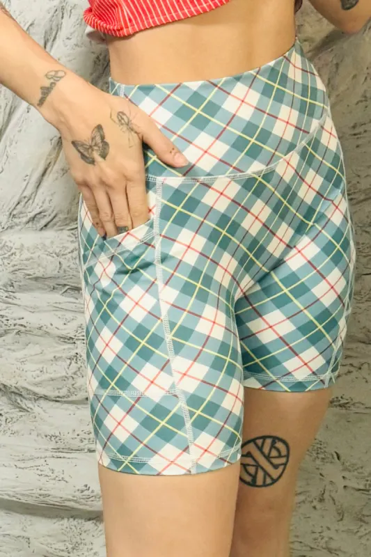 SAMPLE #267 - S Plaid Yoga pocket Shorts sold by Fashion Brand Company