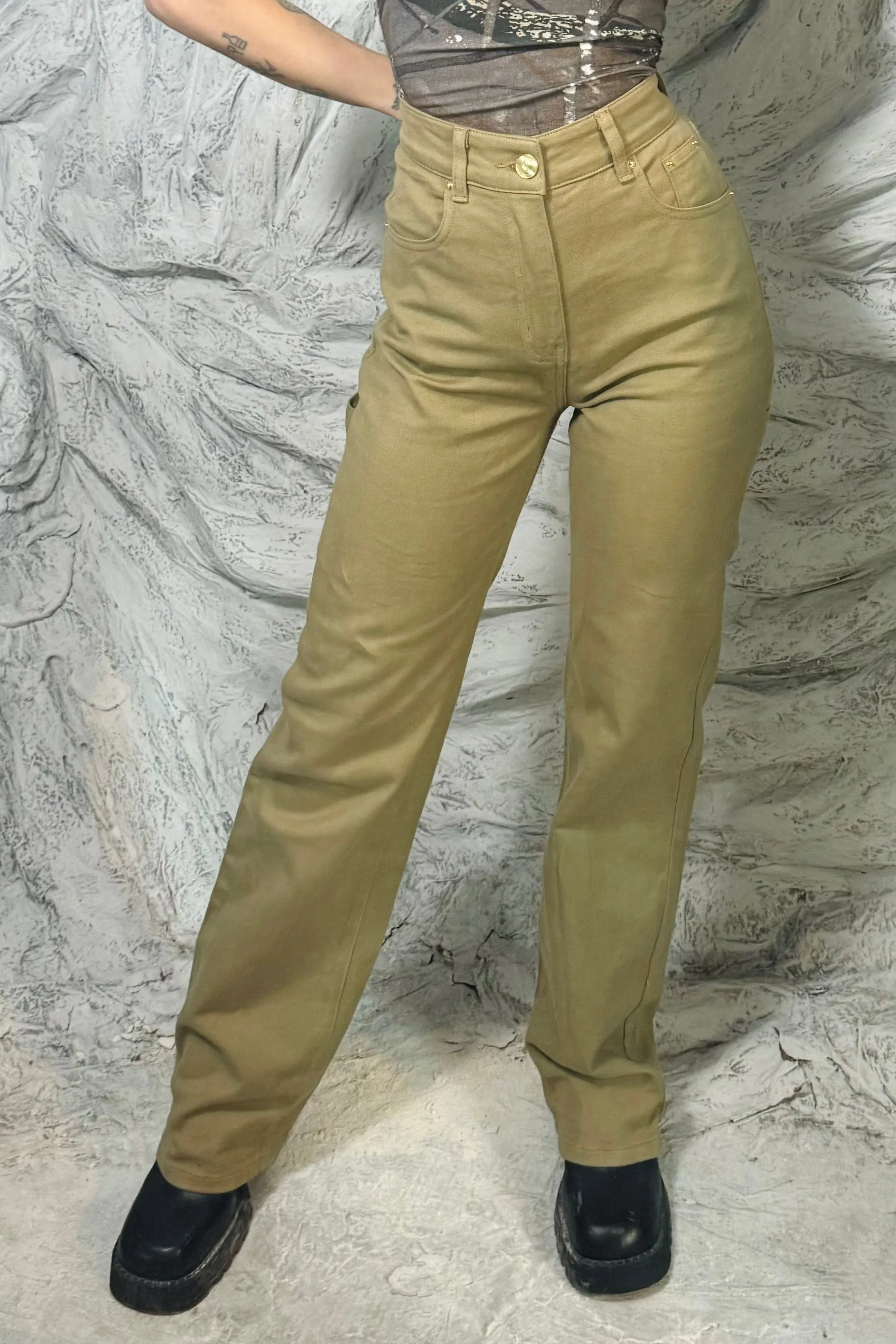 SAMPLE #268 - S Khaki Denim Pant sold by Fashion Brand Company