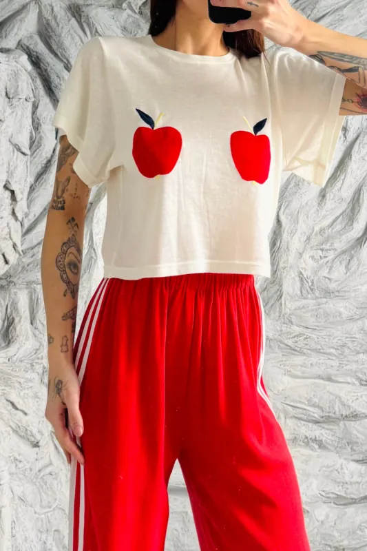 SAMPLE #329 - S Small Apple Boobs wool/tencel knit Crop made by Fashion Brand Company