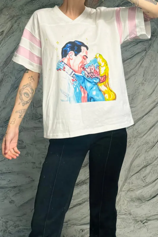 SAMPLE #100 - Penelope Gazin unisex S Kiss Painting Shirt made by Fashion Brand Company