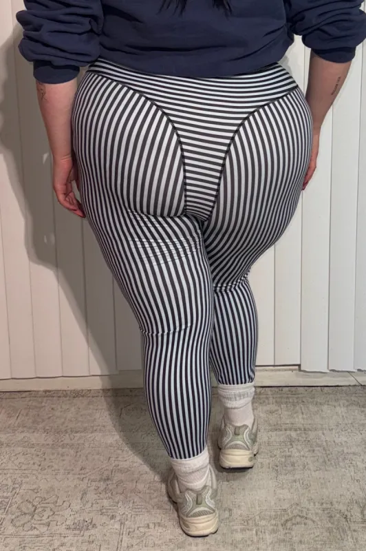 SAMPLE #114 - 2X Blue Stripe Leggings sold by Fashion Brand Company