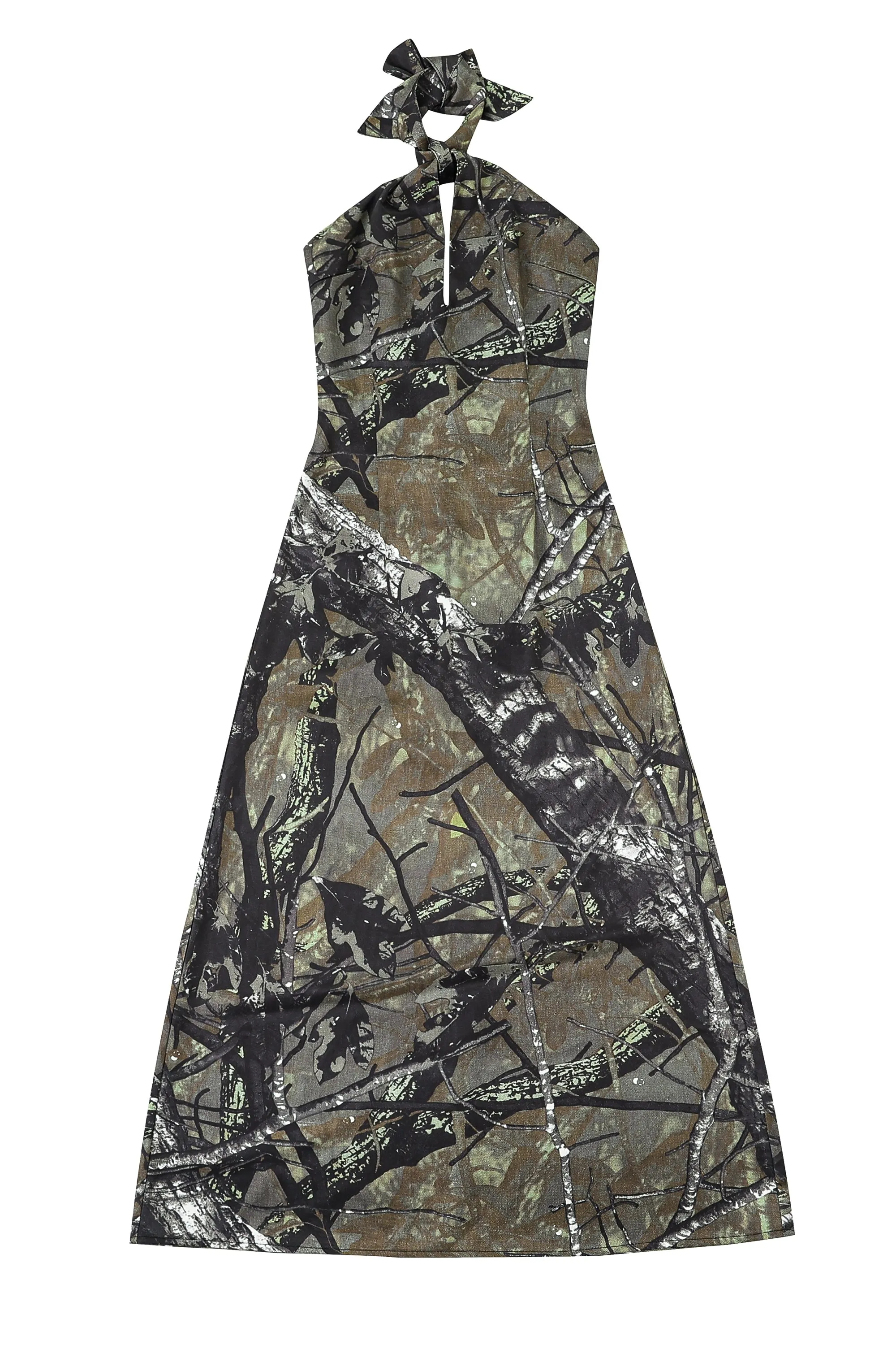 1 left - Forest Camo Satin Halter Dress sold by Fashion Brand Company product image thumbnail 4
