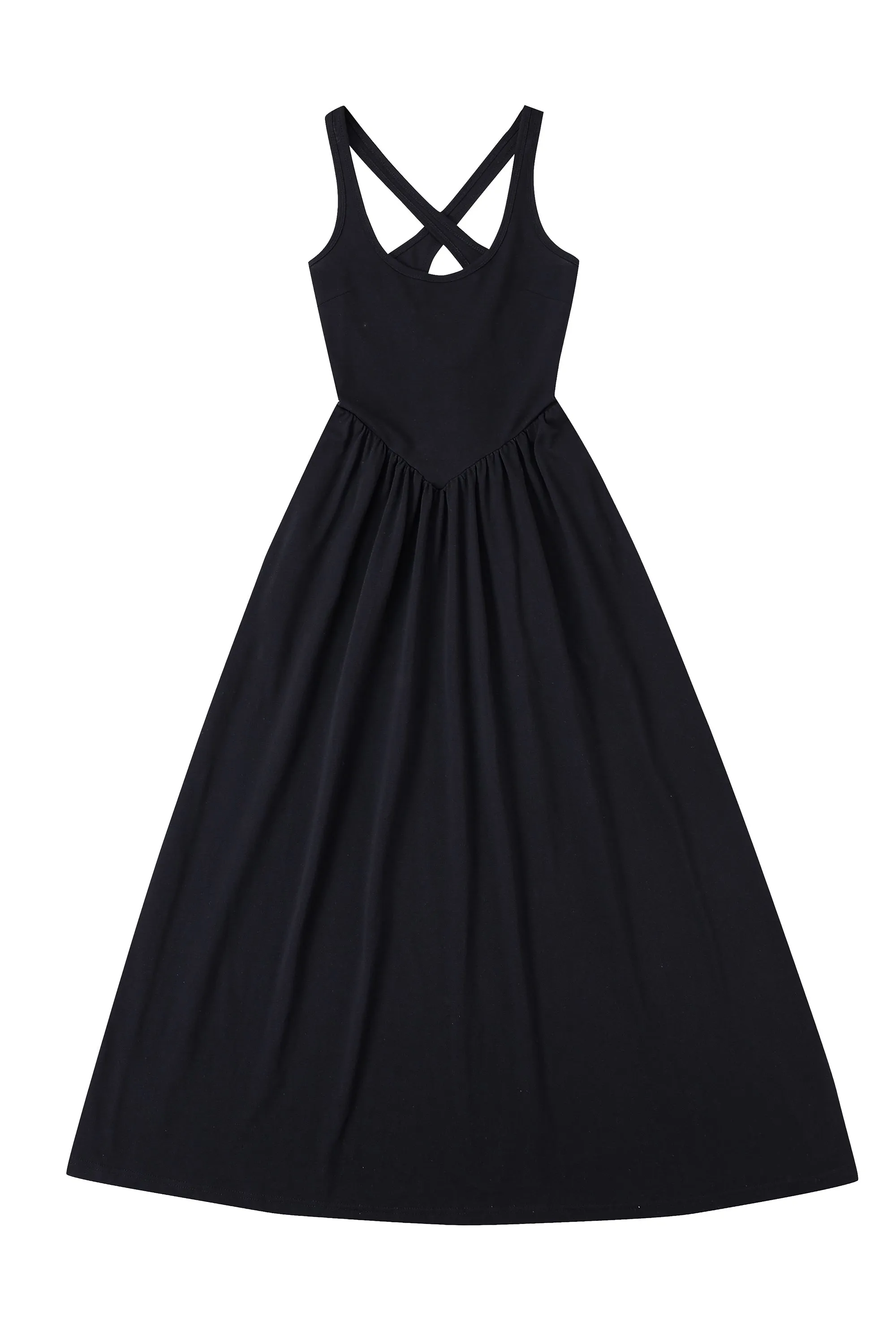 1 left - Breathable Pique Cotton Crossback Maxi Travel Dress Black sold by Fashion Brand Company product image thumbnail 4