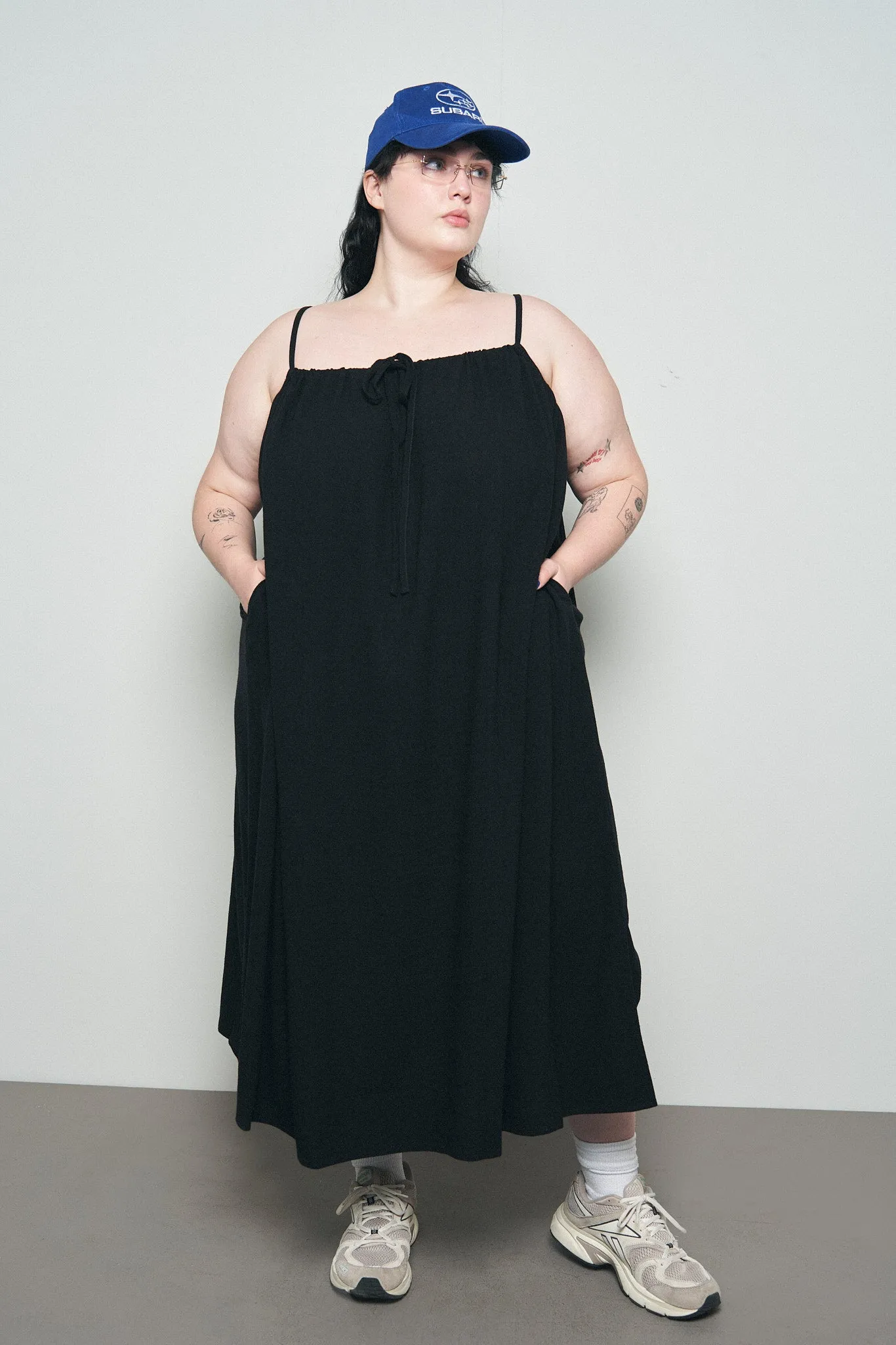 Tent Dress Soft Linen Black sold by Fashion Brand Company