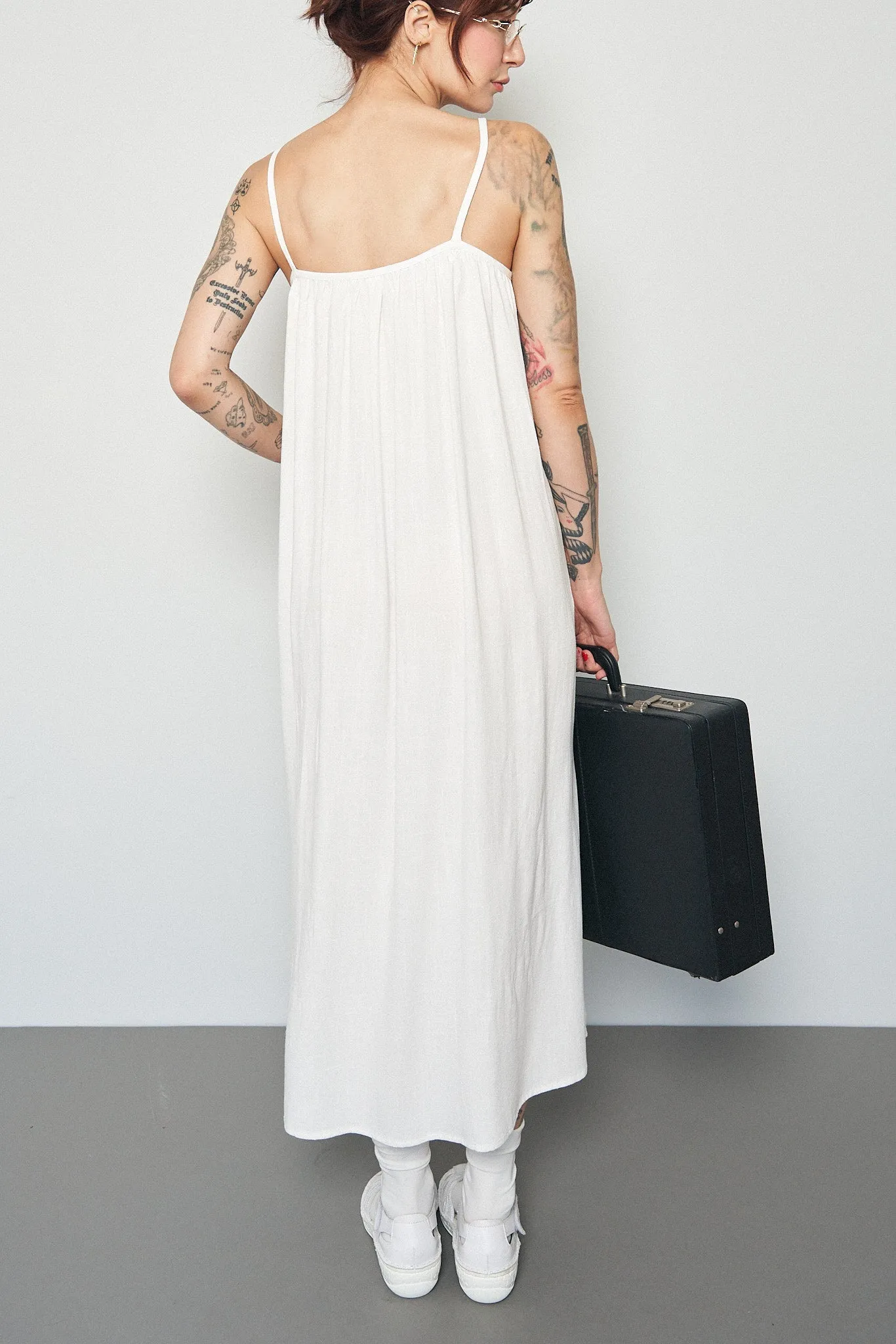 Tent Dress Soft Linen White sold by Fashion Brand Company product image thumbnail 5