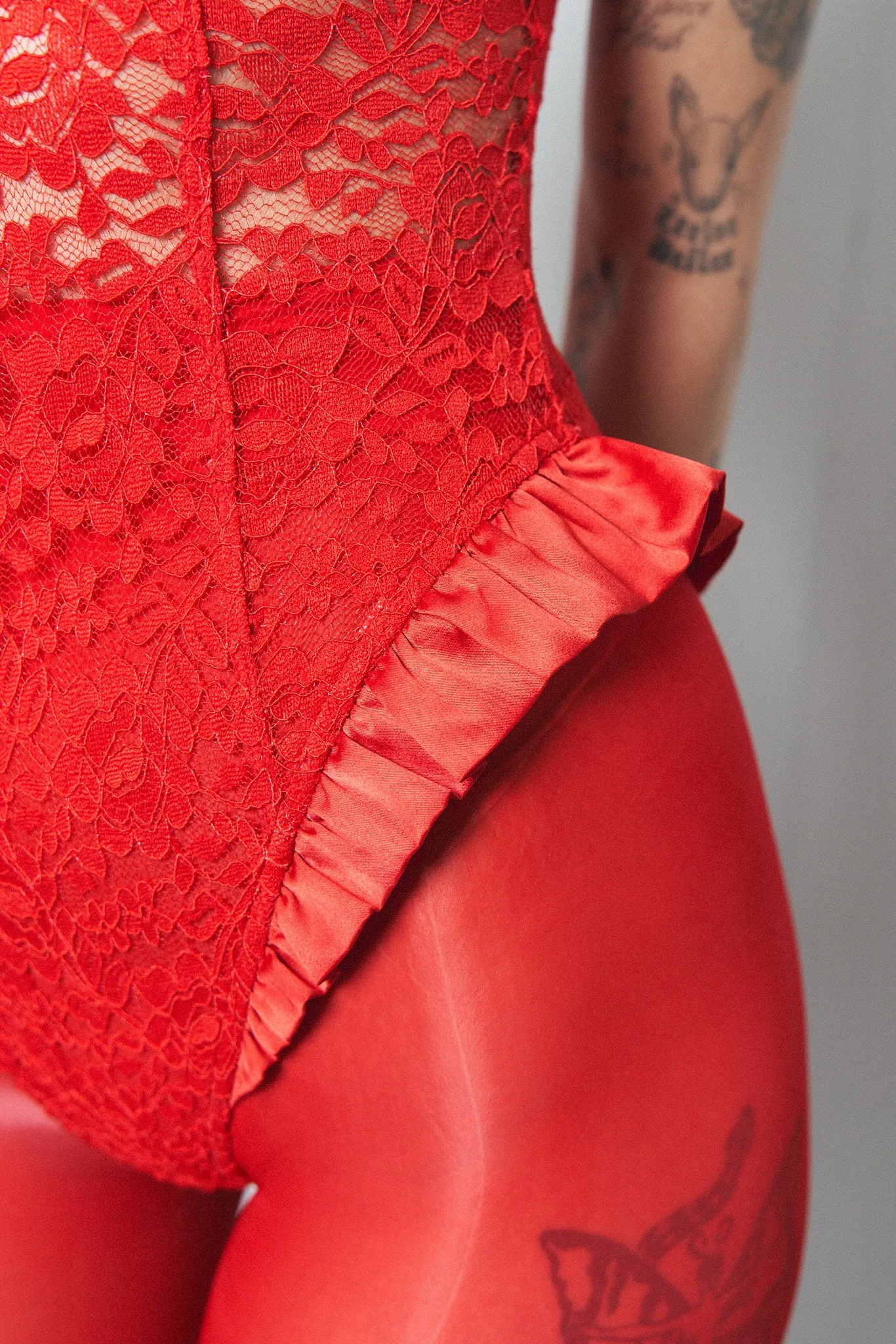 1 left - The Acrobat Red Lace Teddy sold by Fashion Brand Company product image thumbnail 4