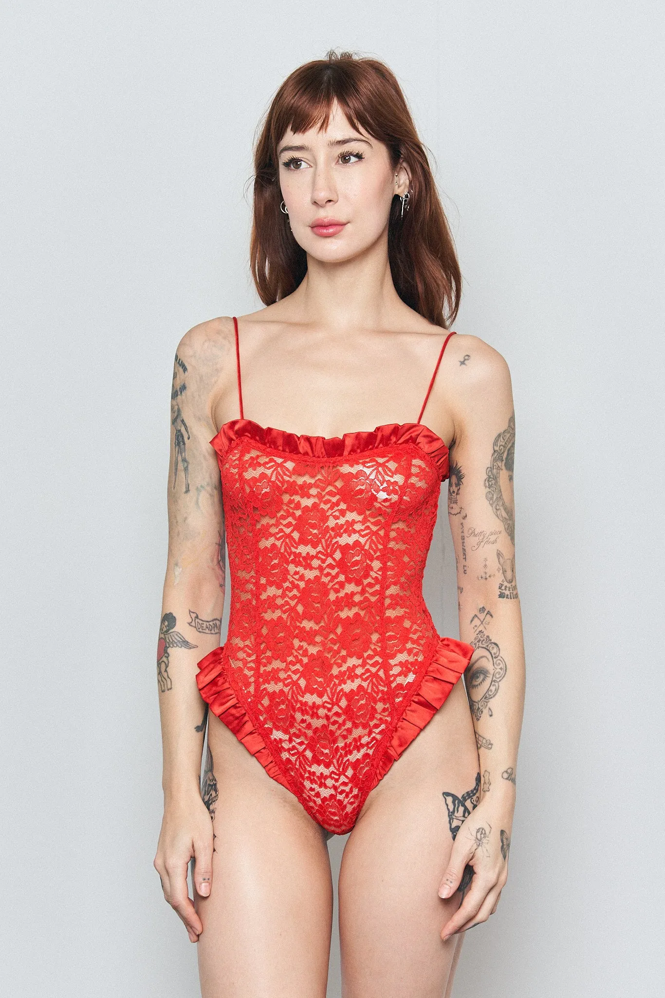 1 left - The Acrobat Red Lace Teddy sold by Fashion Brand Company product image thumbnail 3