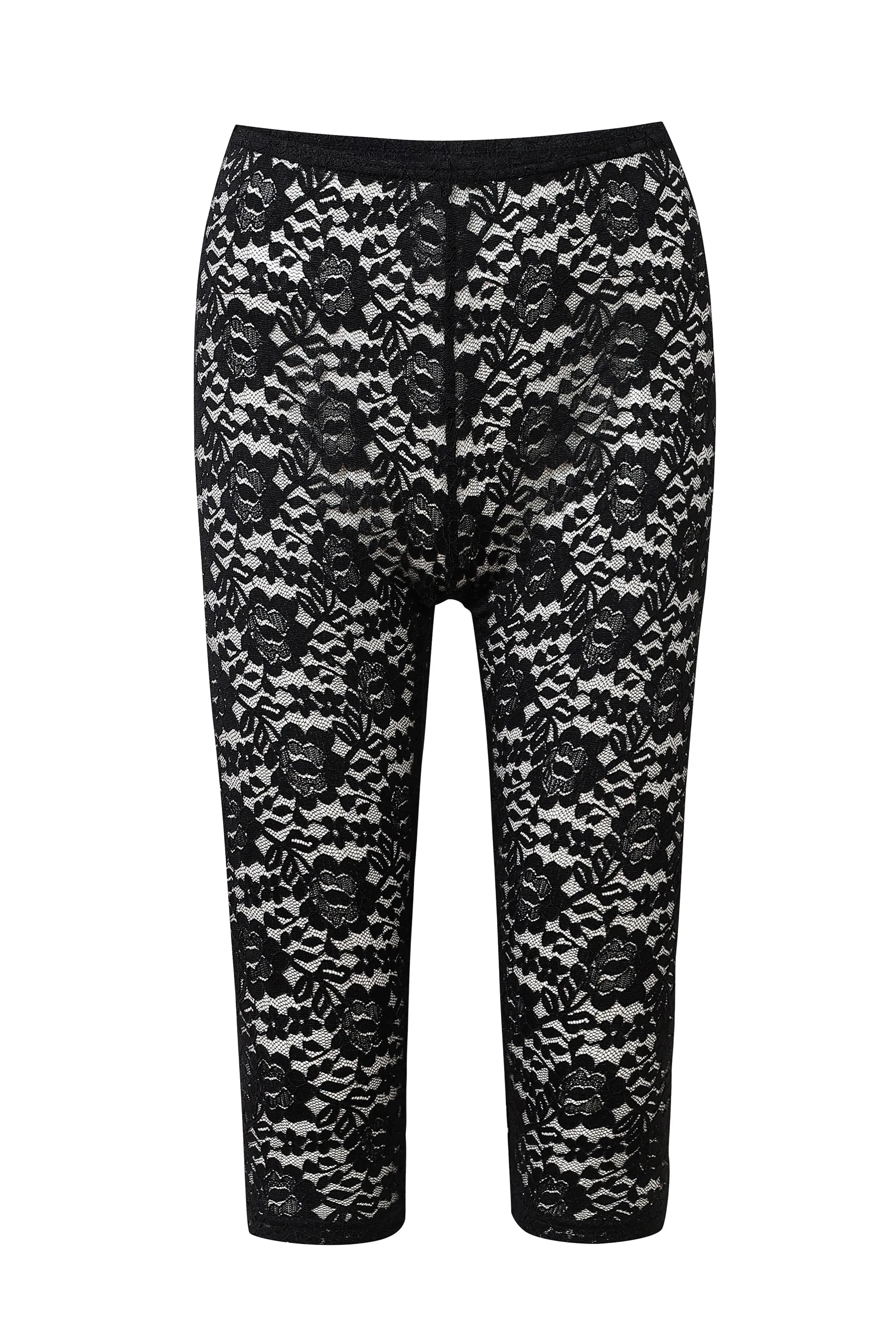 1 left- Black Rose Lace Capri Pants sold by Fashion Brand Company product image thumbnail 3