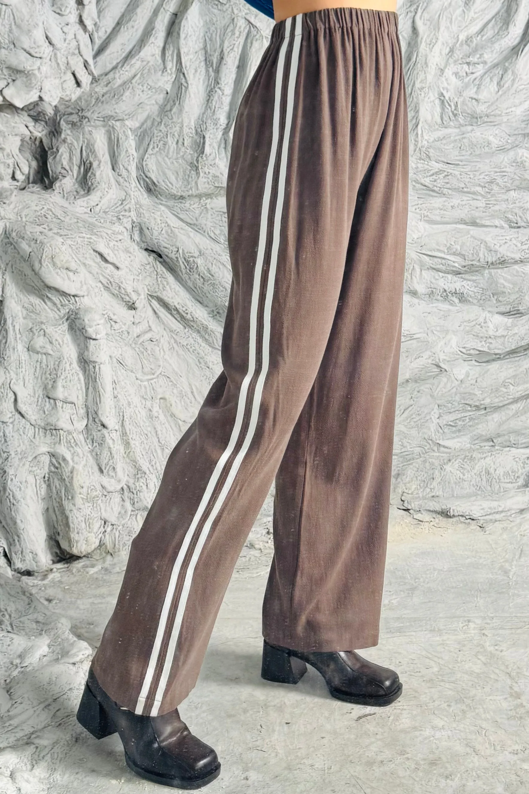 SAMPLE #348 - S Brown Striped Linen Sport Pant sold by Fashion Brand Company
